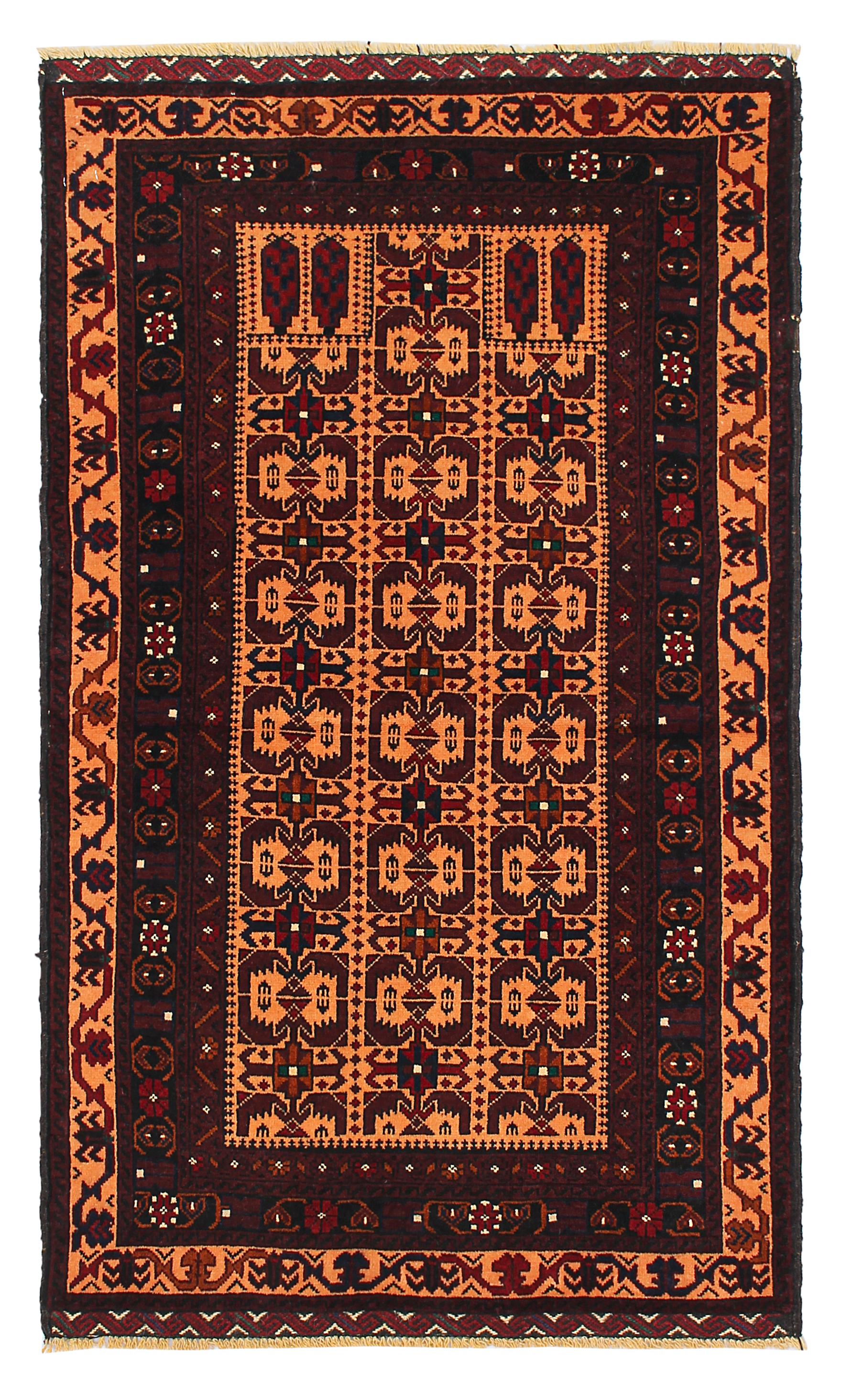 3' x 5' Ivory Handmade Adraskan Baluchi Afghan Rug Rectangular