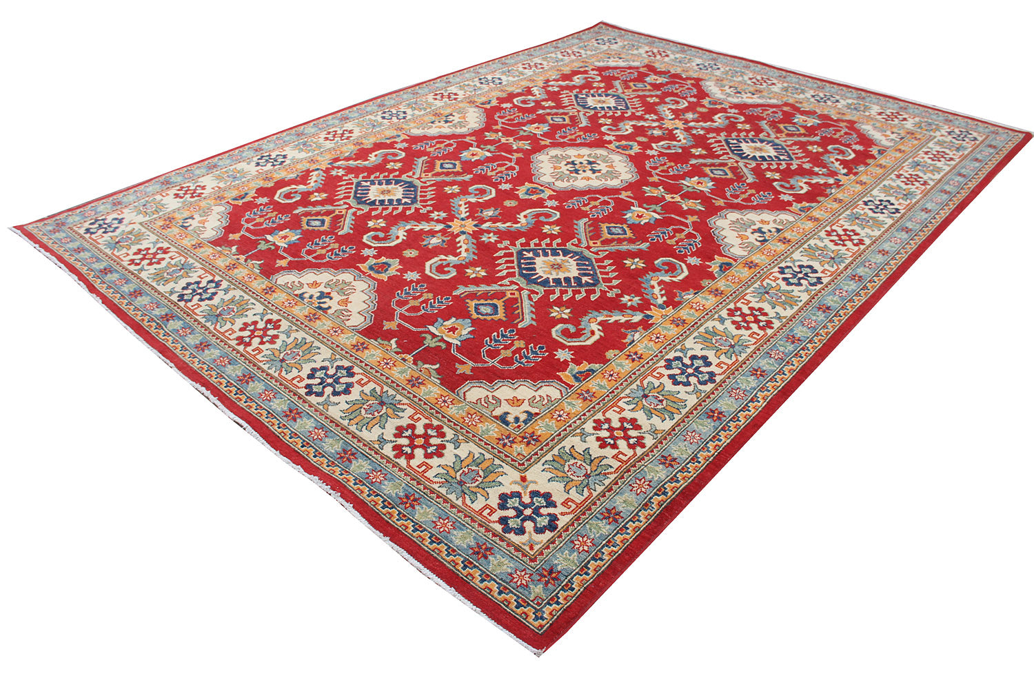 8' x 11' 6' Red Handmade KAZAK Rug Rectangular
