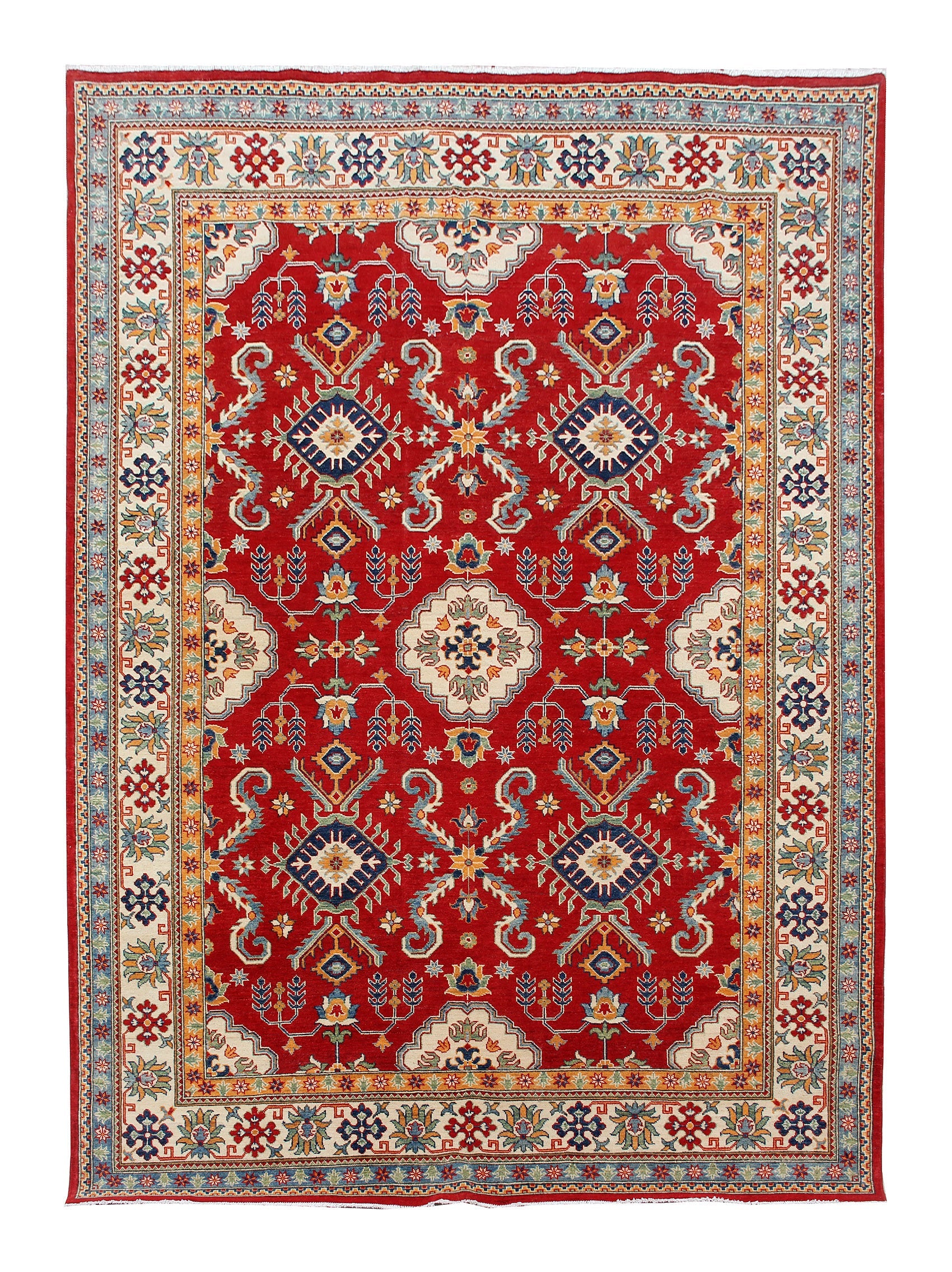 8' x 11' 6' Red Handmade KAZAK Rug Rectangular