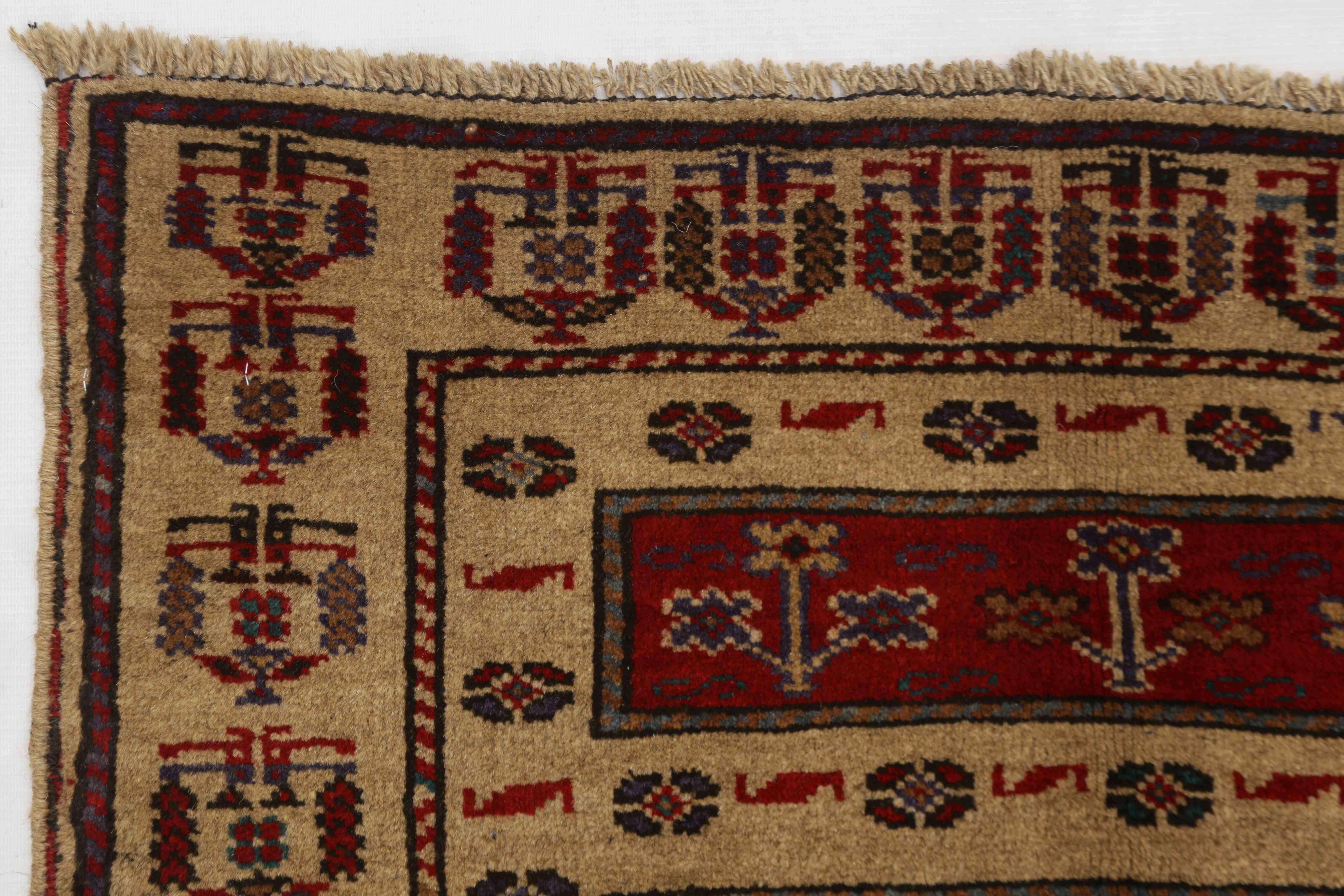 3' X 5' Natural Handmade Adraskan Baluchi Afghan Rug Rectangular