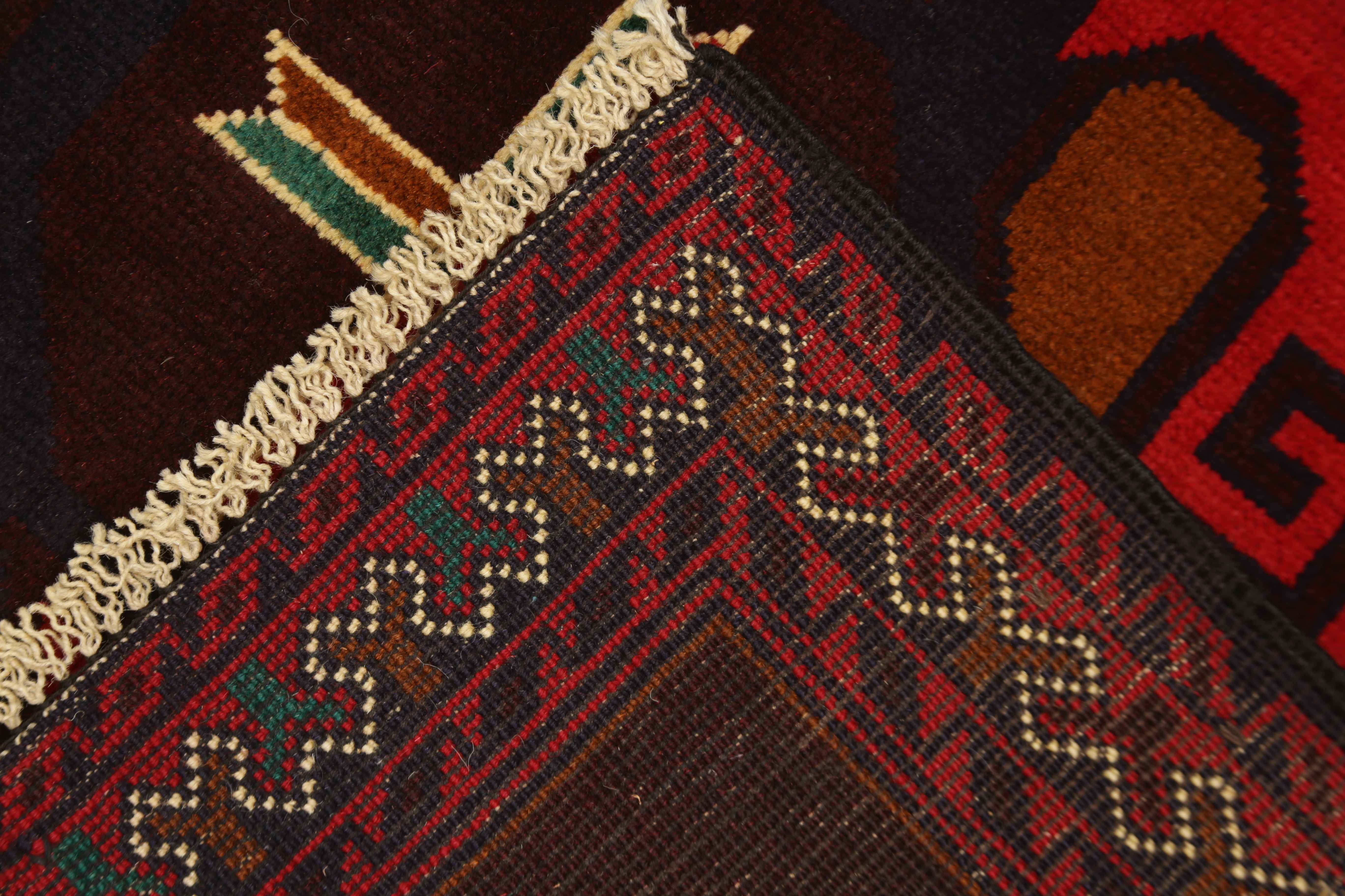 3' x 5' Red Handmade Adraskan Baluchi Afghan Rug Rectangular