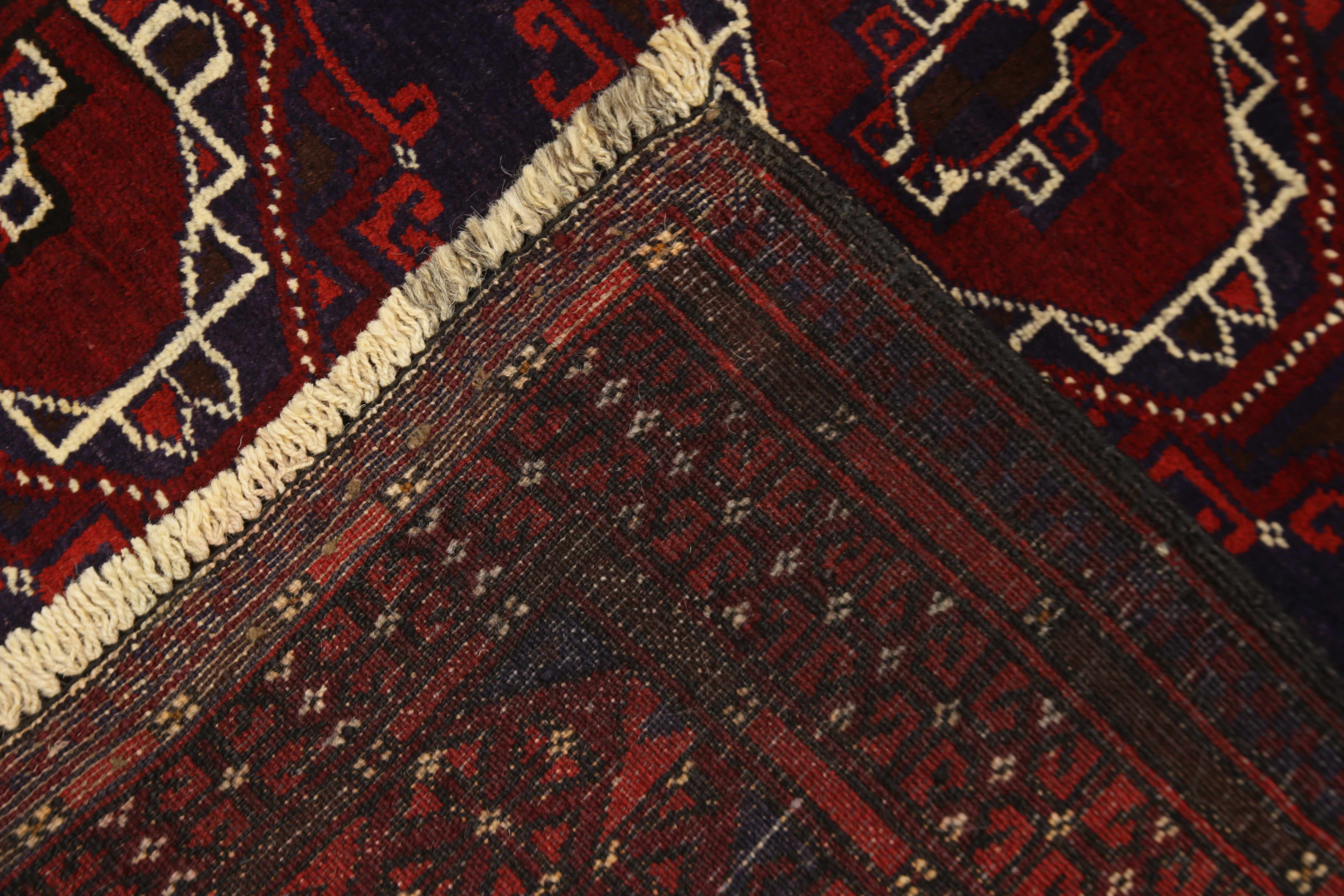 3' X 4' Blue Handmade Adraskan Baluchi Afghan Rug Rectangular