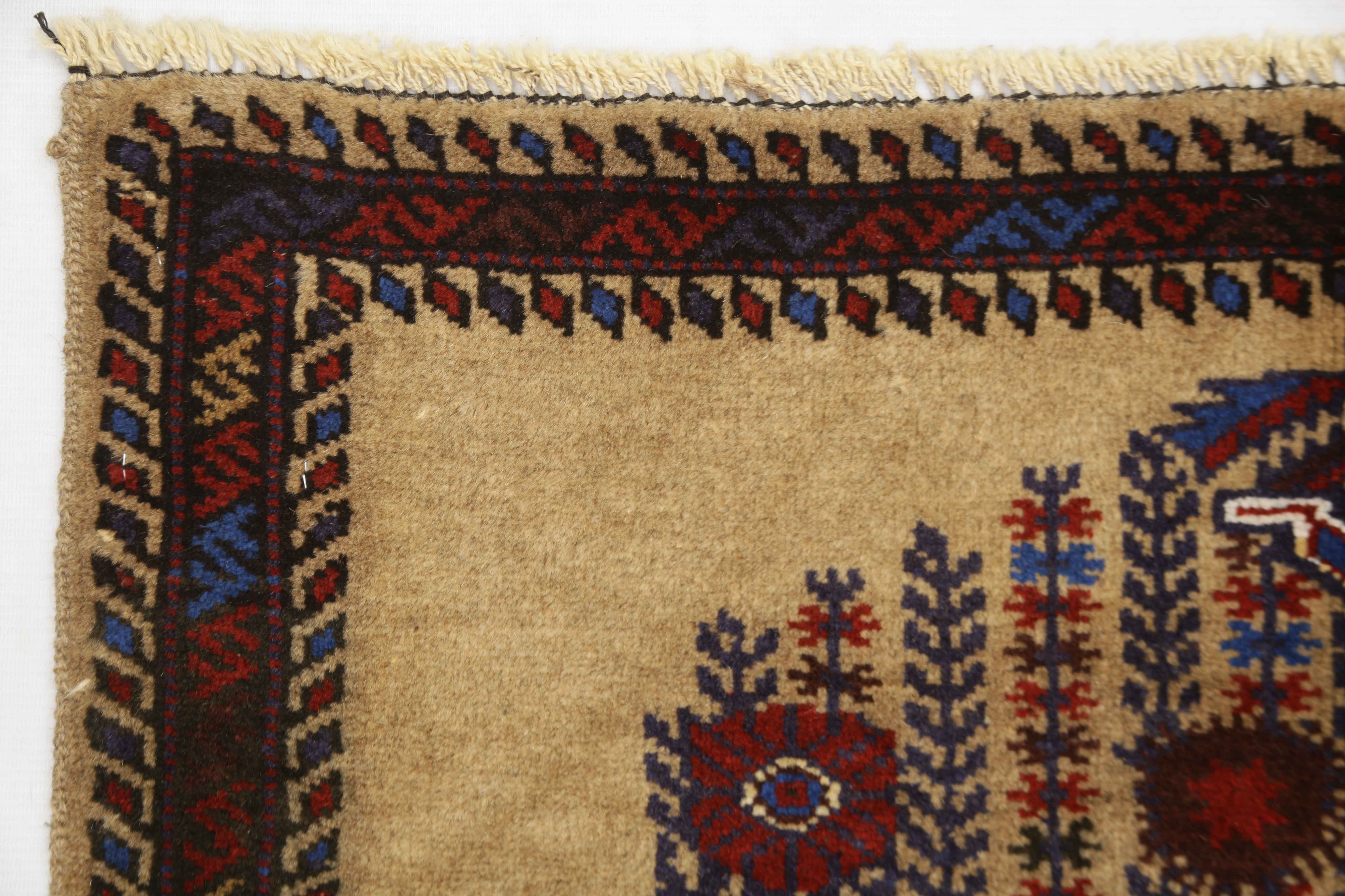3' X 4' Natural Handmade Adraskan Baluchi Afghan Rug Rectangular