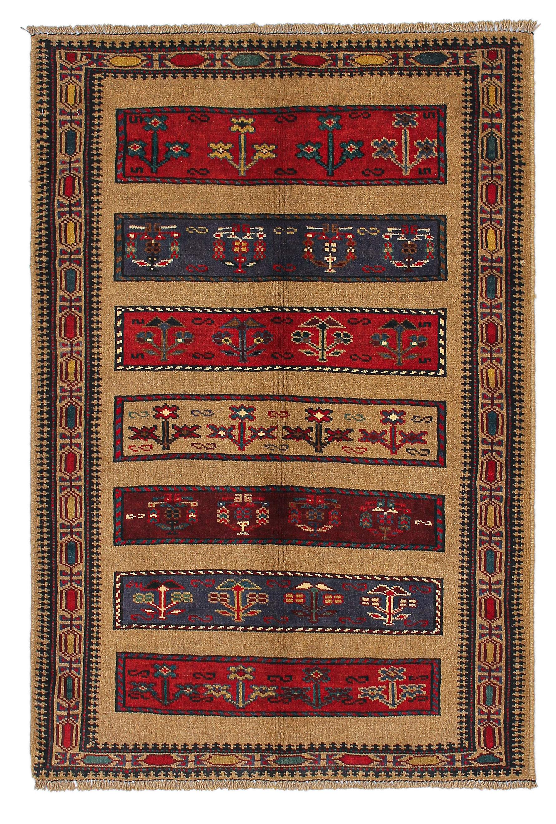 3' X 4' Natural Handmade Adraskan Baluchi Afghan Rug Rectangular