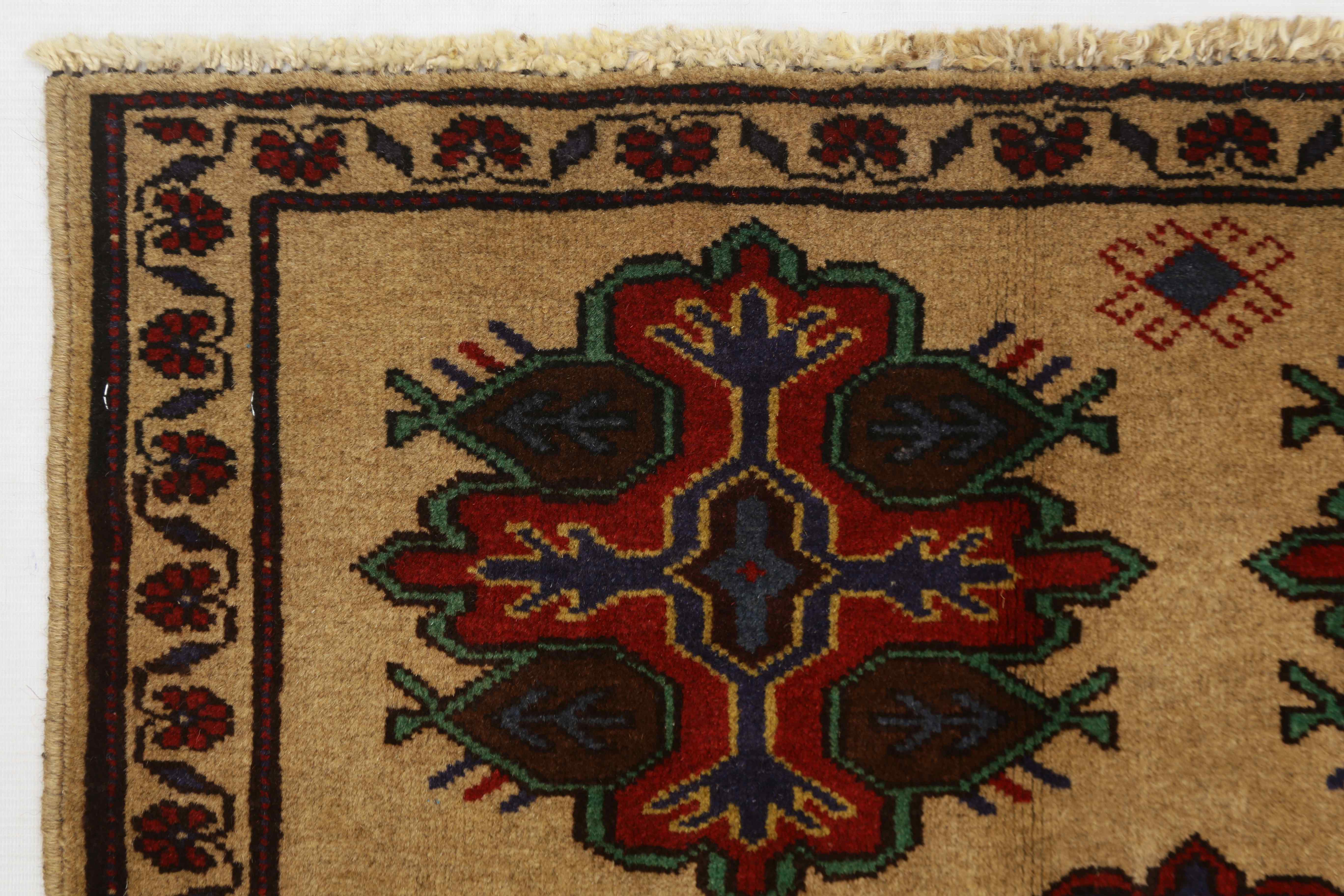 3' x 5' Natural Handmade Adraskan Baluchi Afghan Rug Rectangular