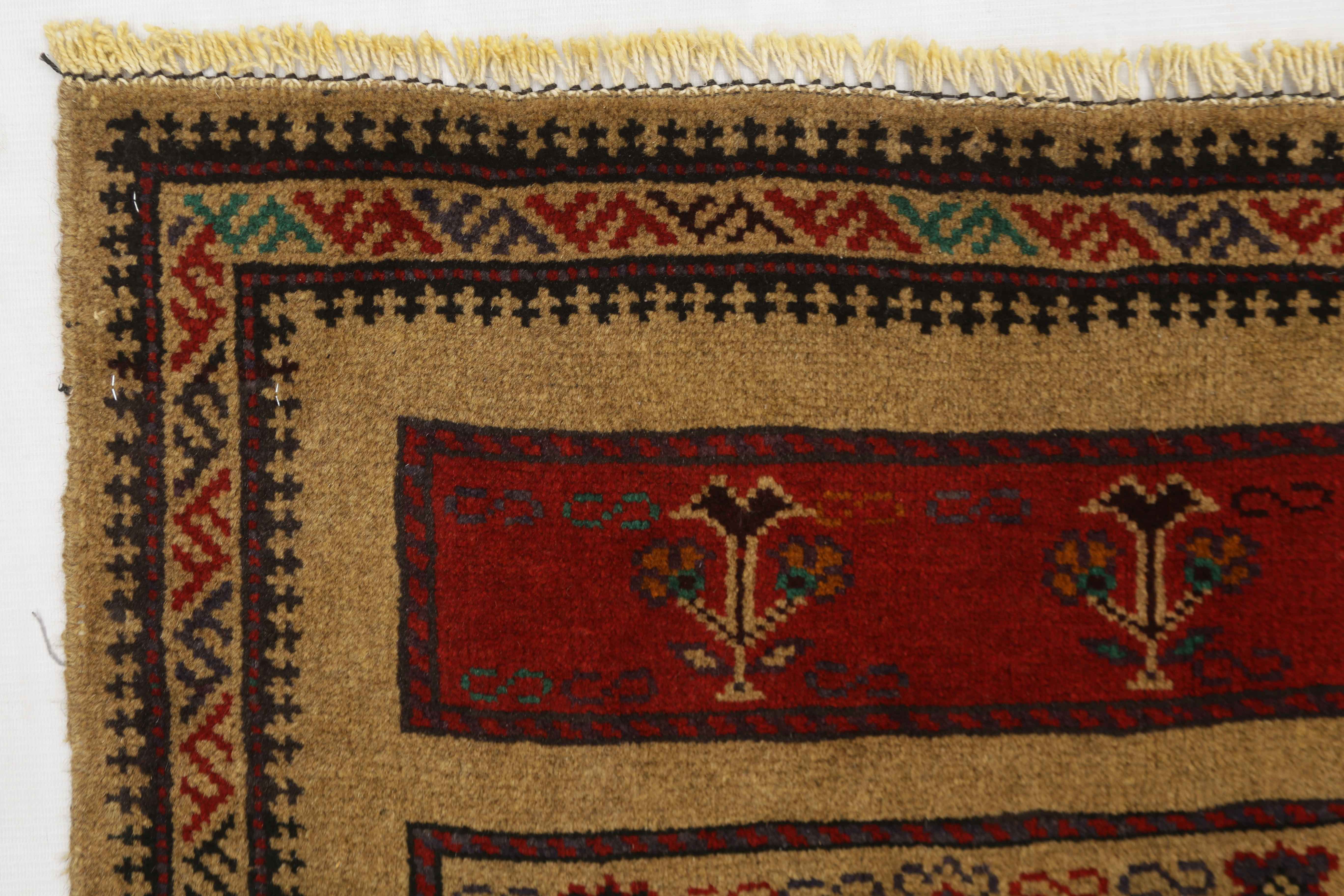 3' x 5' Natural Handmade Adraskan Baluchi Afghan Rug Rectangular