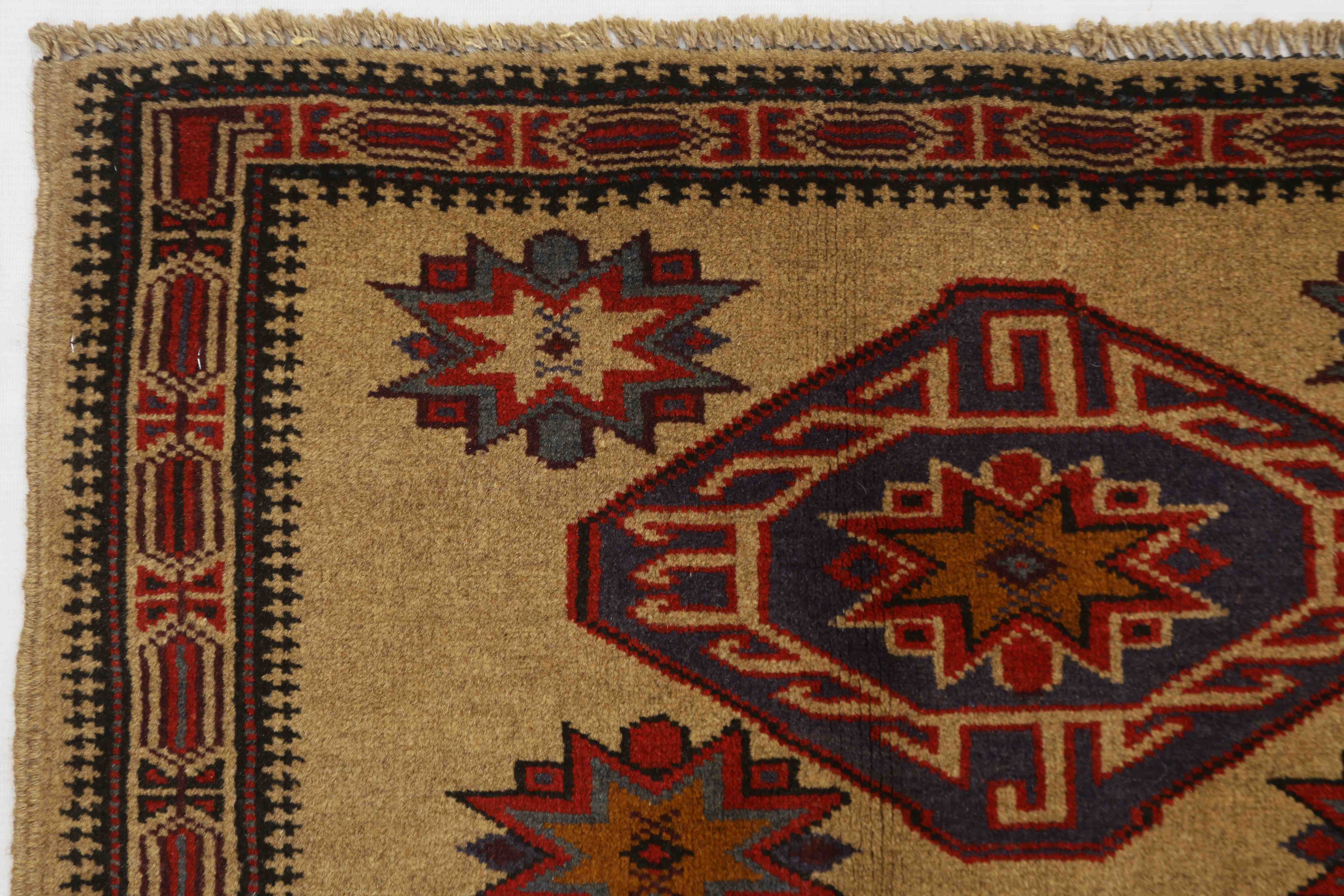 3' x 5' Natural Handmade Adraskan Baluchi Afghan Rug Rectangular