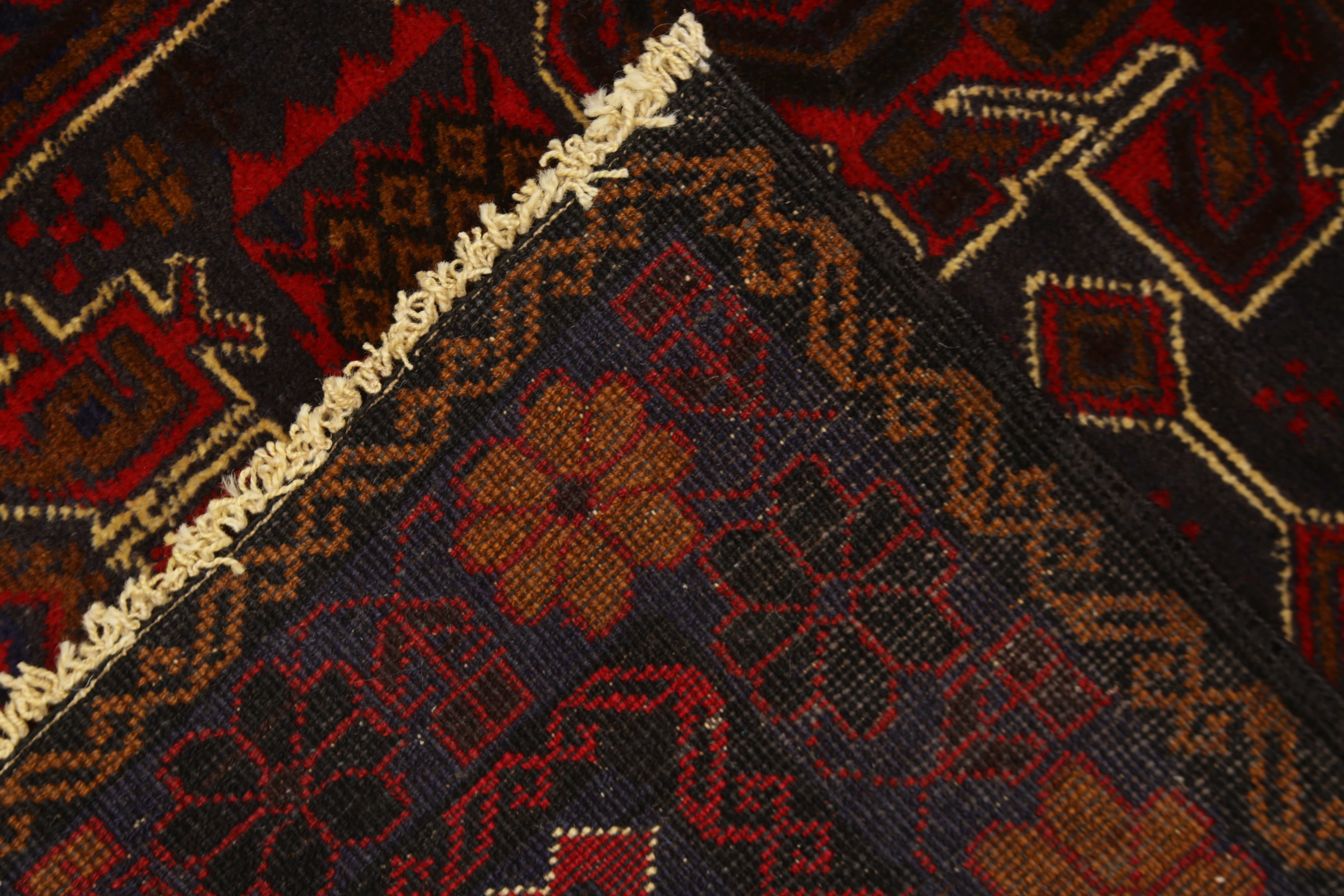 3' x 5' Red Handmade Adraskan Baluchi Afghan Rug Rectangular