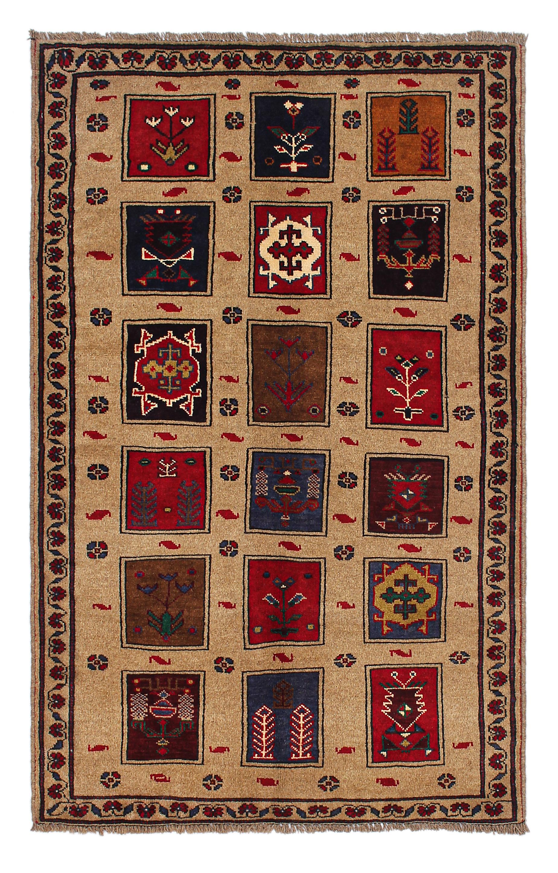 3' X 5' Natural Handmade Adraskan Baluchi Afghan Rug Rectangular