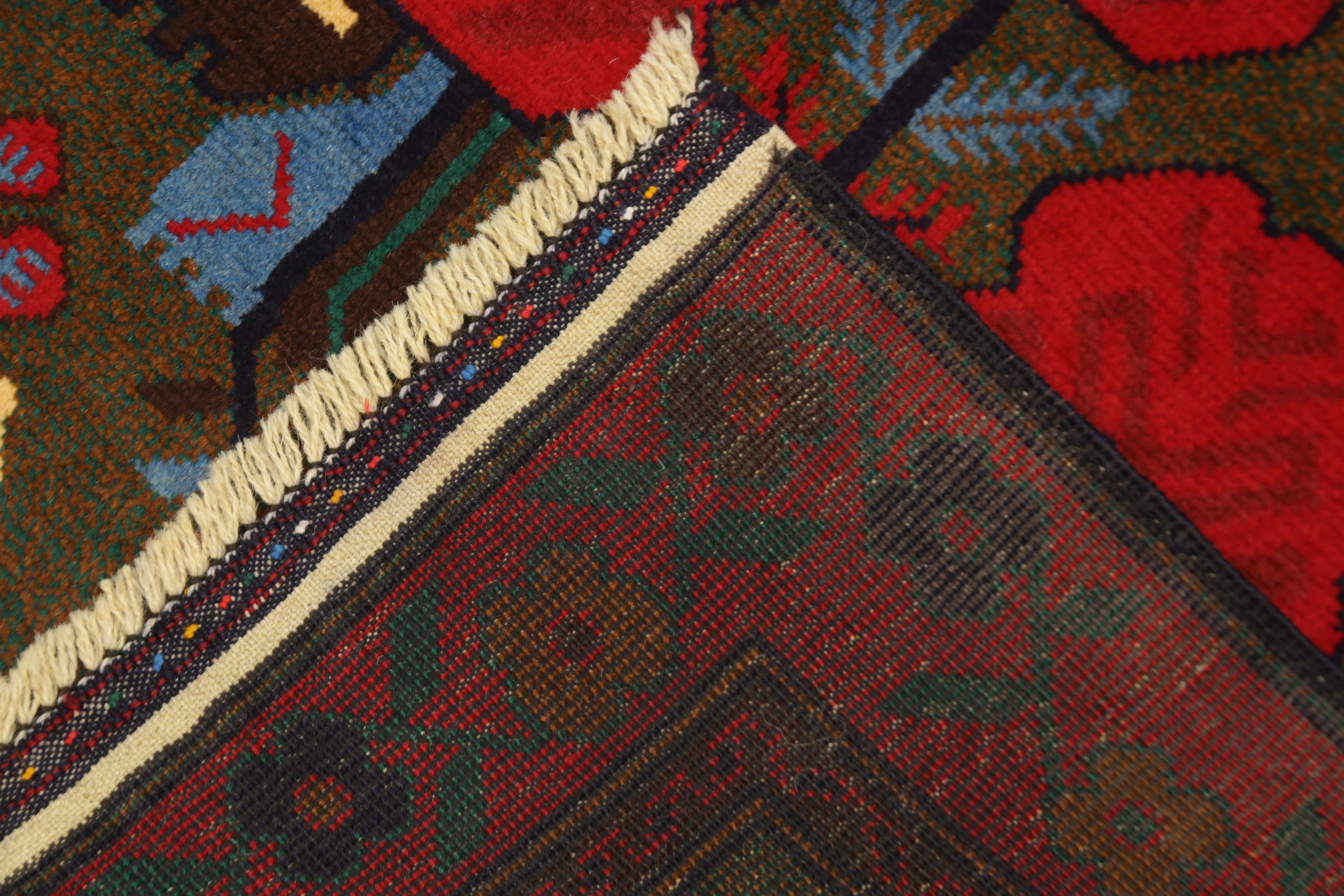 3' x 5' Green Handmade Adraskan Baluchi Afghan Rug Rectangular