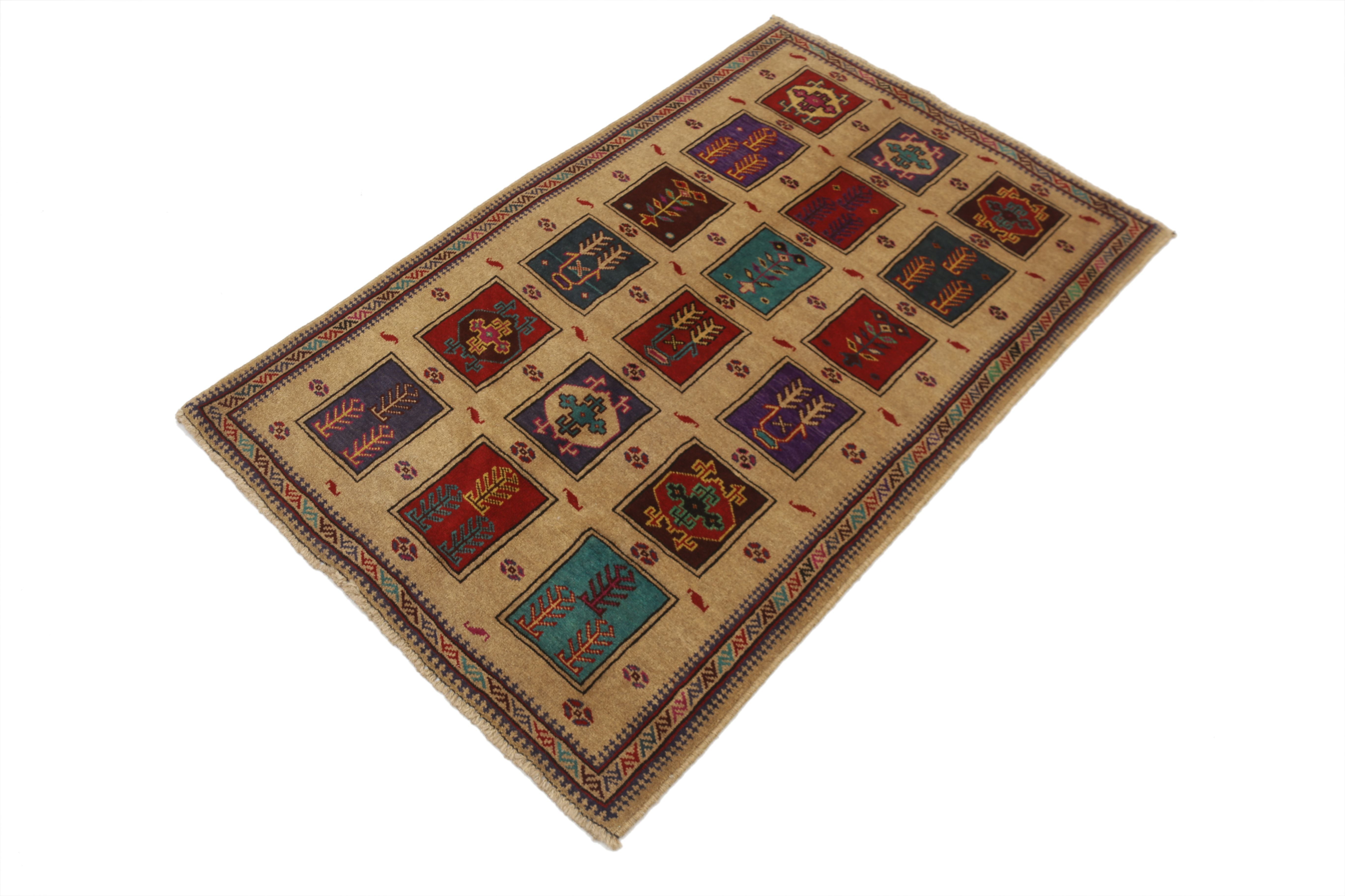 3' x 5' Natural Handmade Adraskan Baluchi Afghan Rug Rectangular