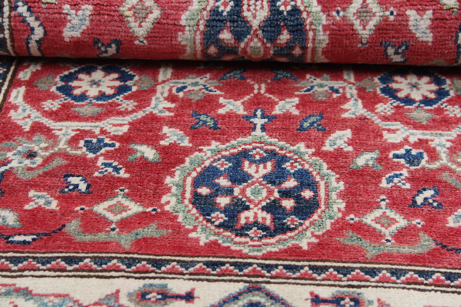3' X 4' Red Handmade KAZAK Rug Rectangular
