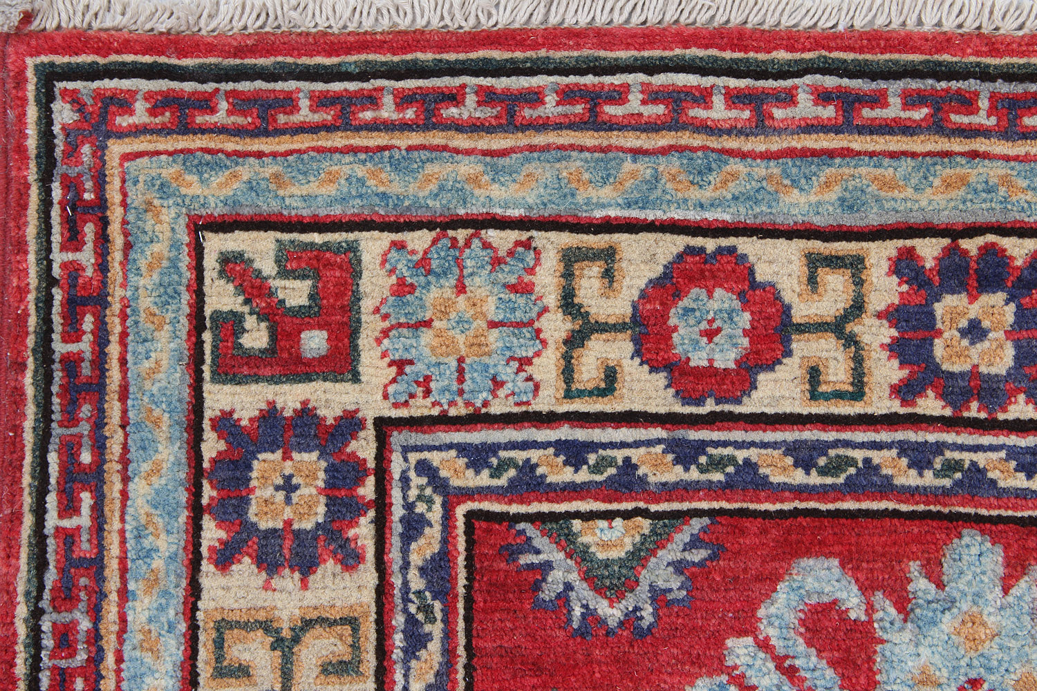 3' X 4' Red Handmade KAZAK Rug Rectangular
