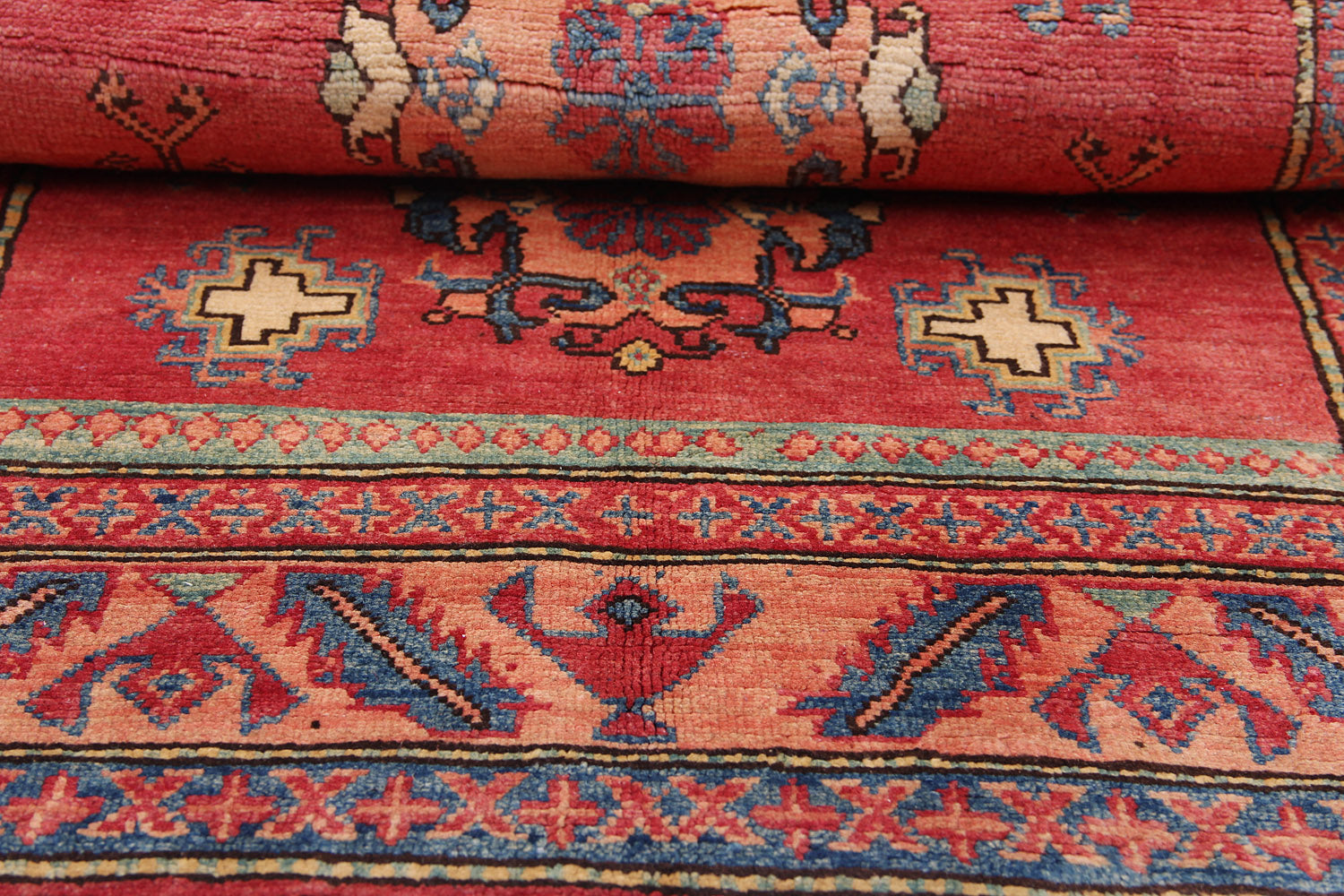 3' x 5' Red Handmade KAZAK Rug Rectangular