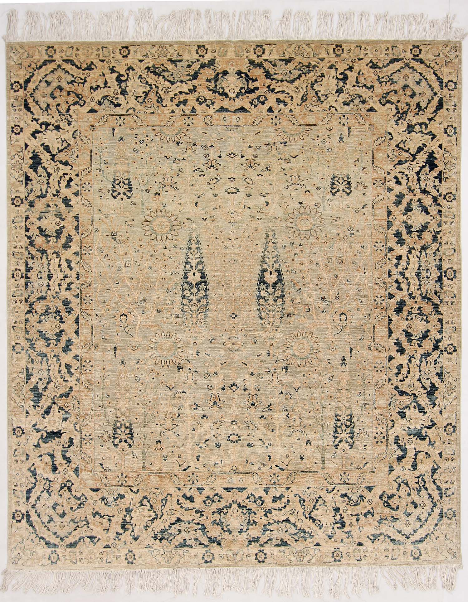 Mamluk Persian Hand Knotted Wool Rug Gray 8' x 10'