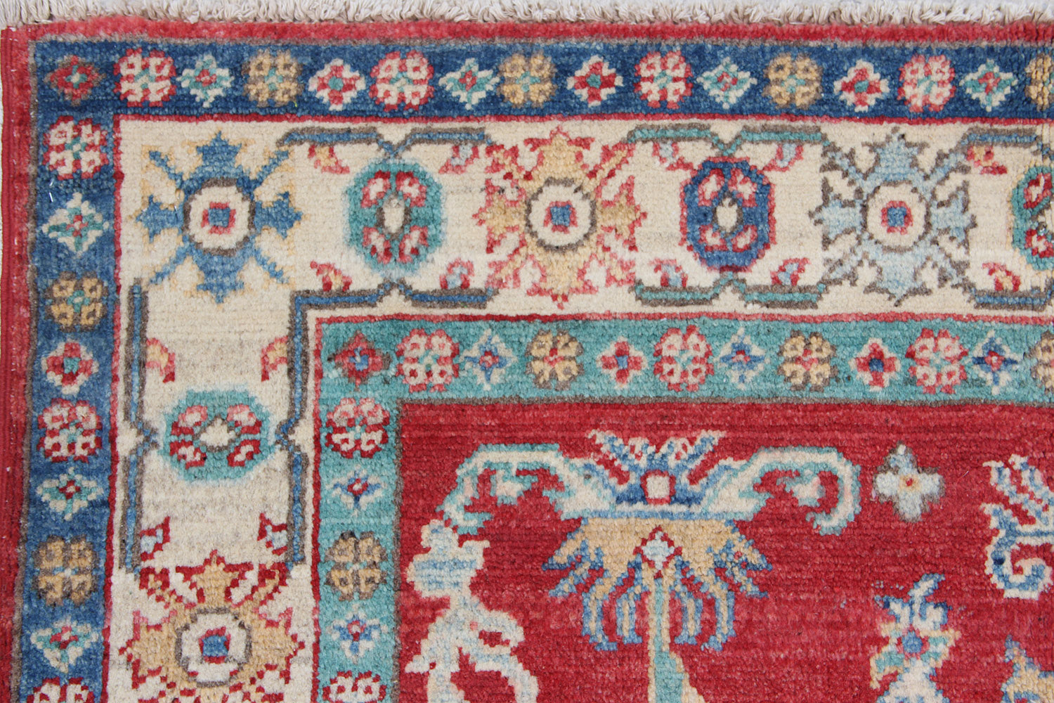3' X 5' Red Handmade KAZAK Rug Rectangular