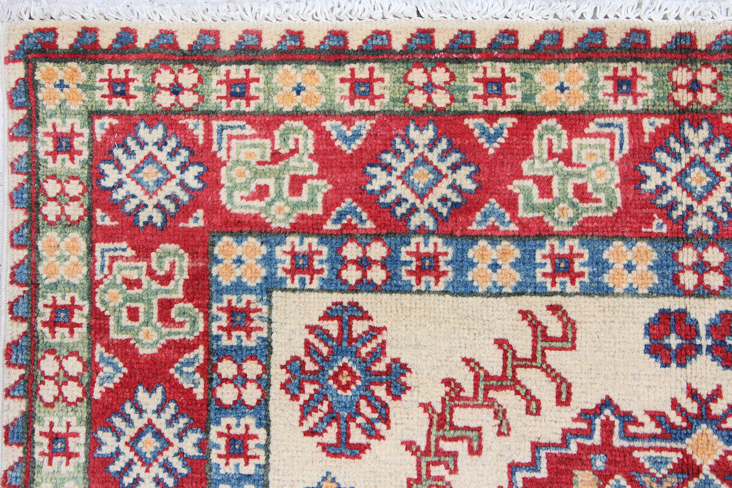 3' X 5' Ivory Handmade KAZAK Rug Rectangular
