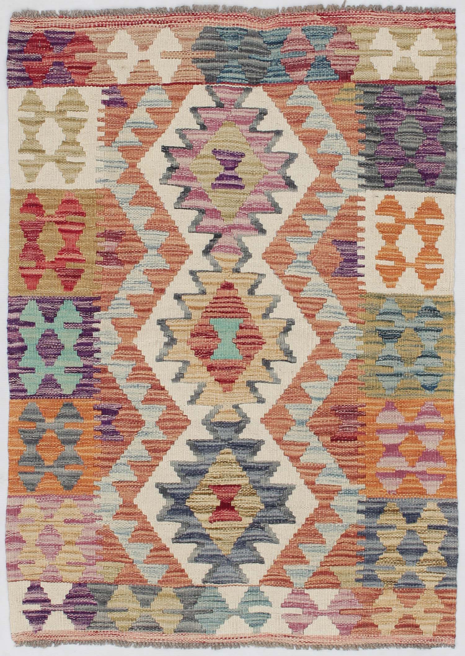 3' X 4' Multy Handmade Veggie Dye Kilim Rug Rectangular