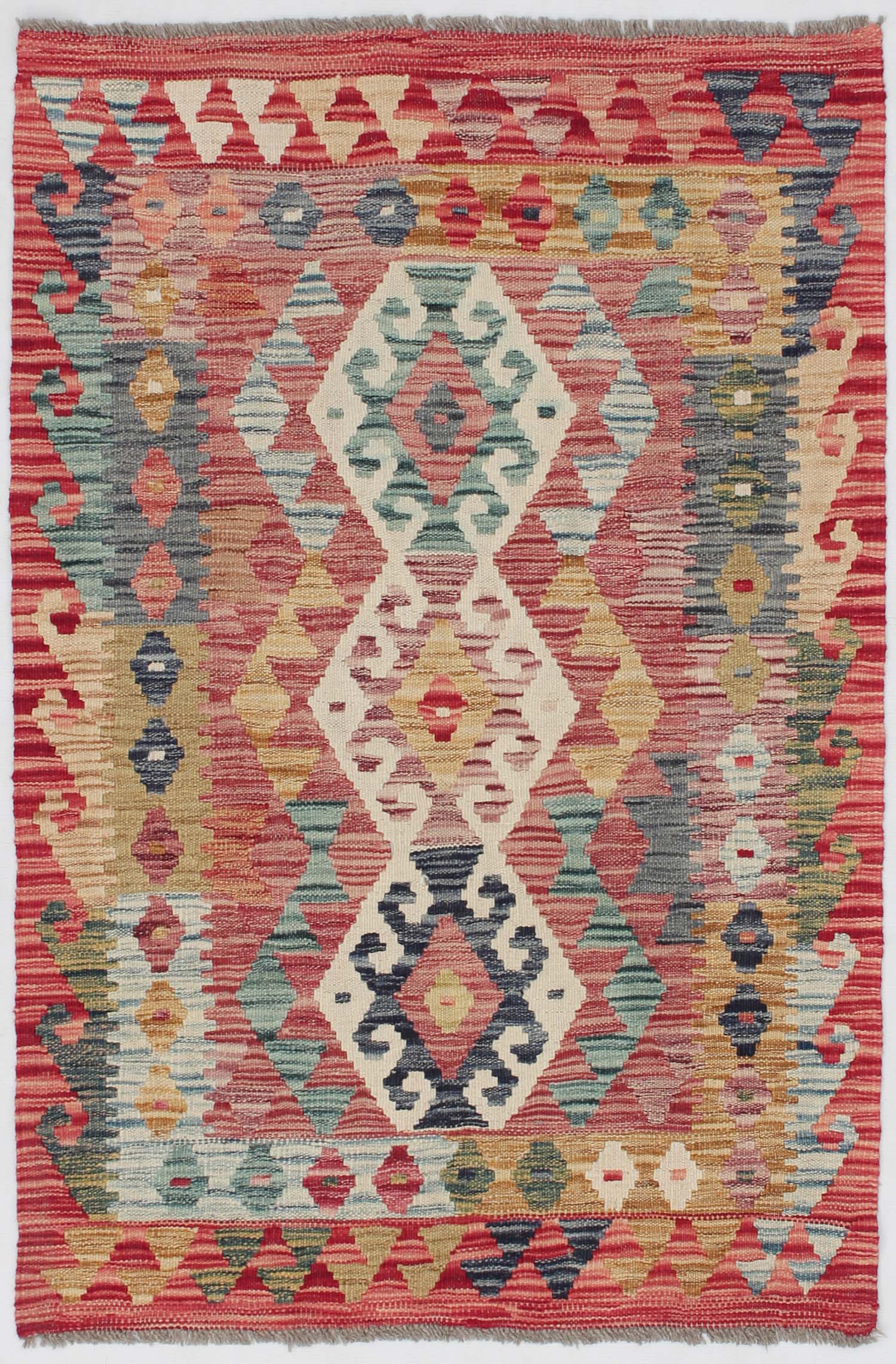 3' X 4' Multy Handmade Veggie Dye Kilim Rug Rectangular