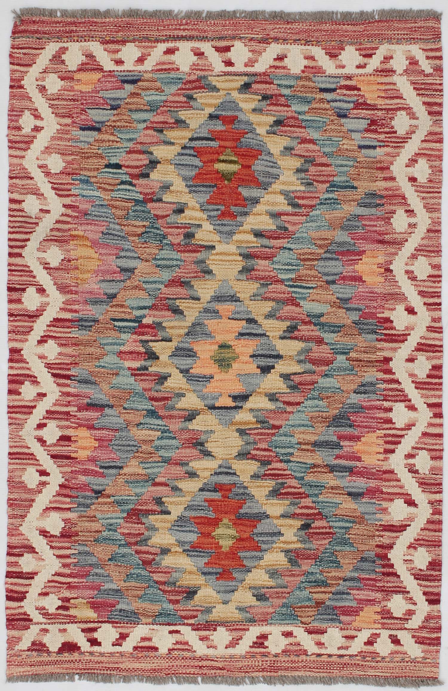3' X 4' Multy Handmade Veggie Dye Kilim Rug Rectangular
