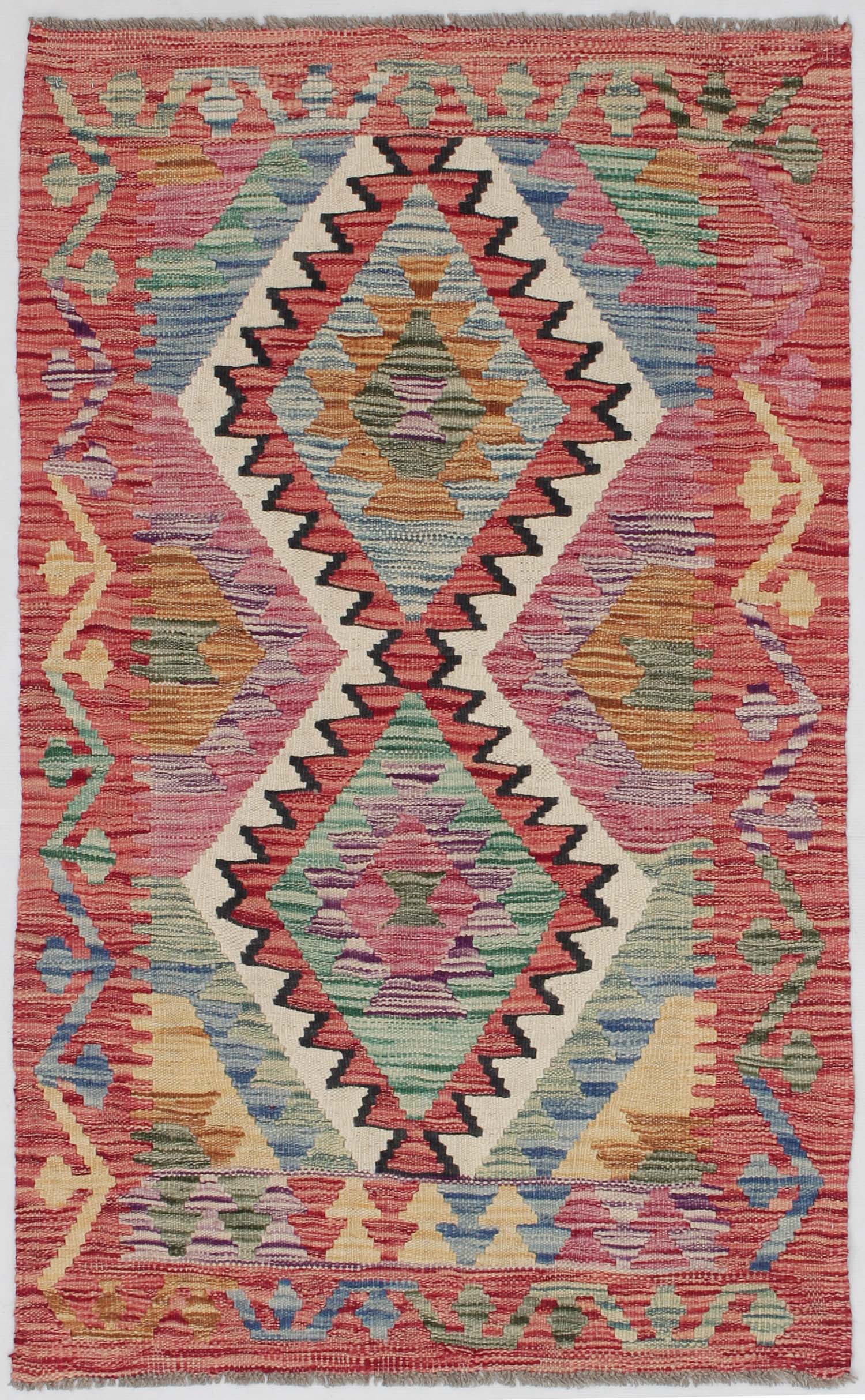 3' x 5' Multy Handmade Veggie Dye Kilim Rug Rectangular