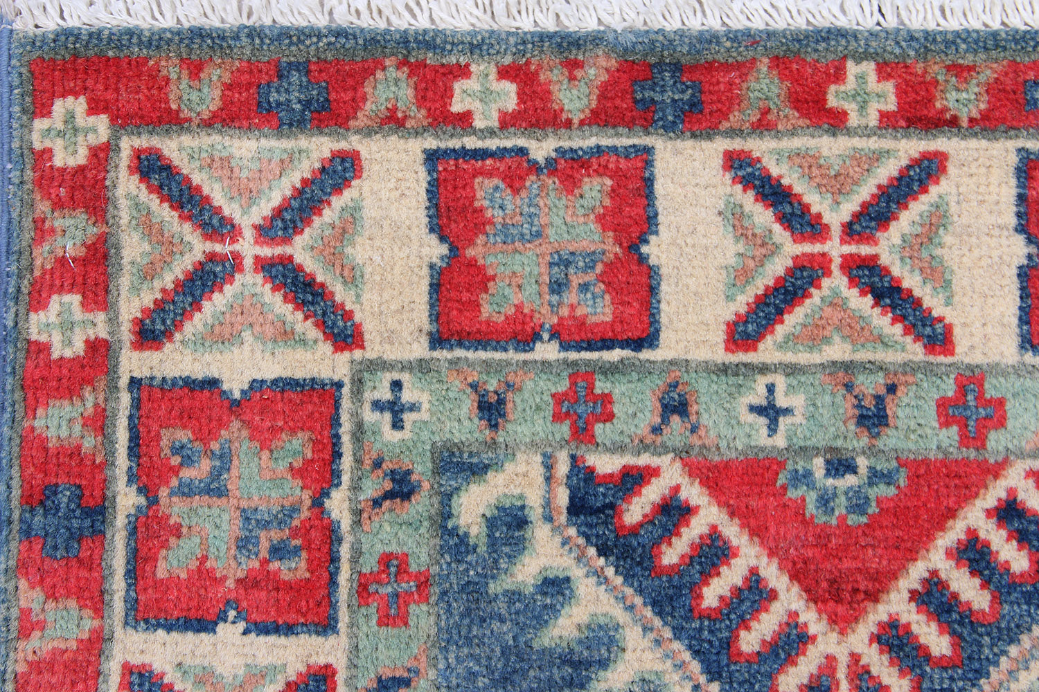 Blue Handmade KAZAK Rug Runner
