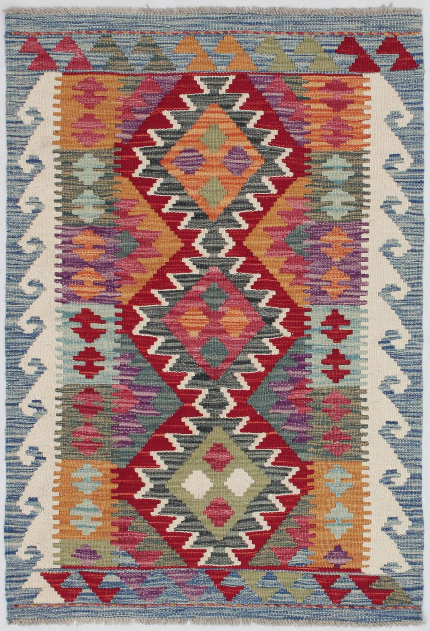 3' X 4' Multy Handmade Veggie Dye Kilim Rug Rectangular