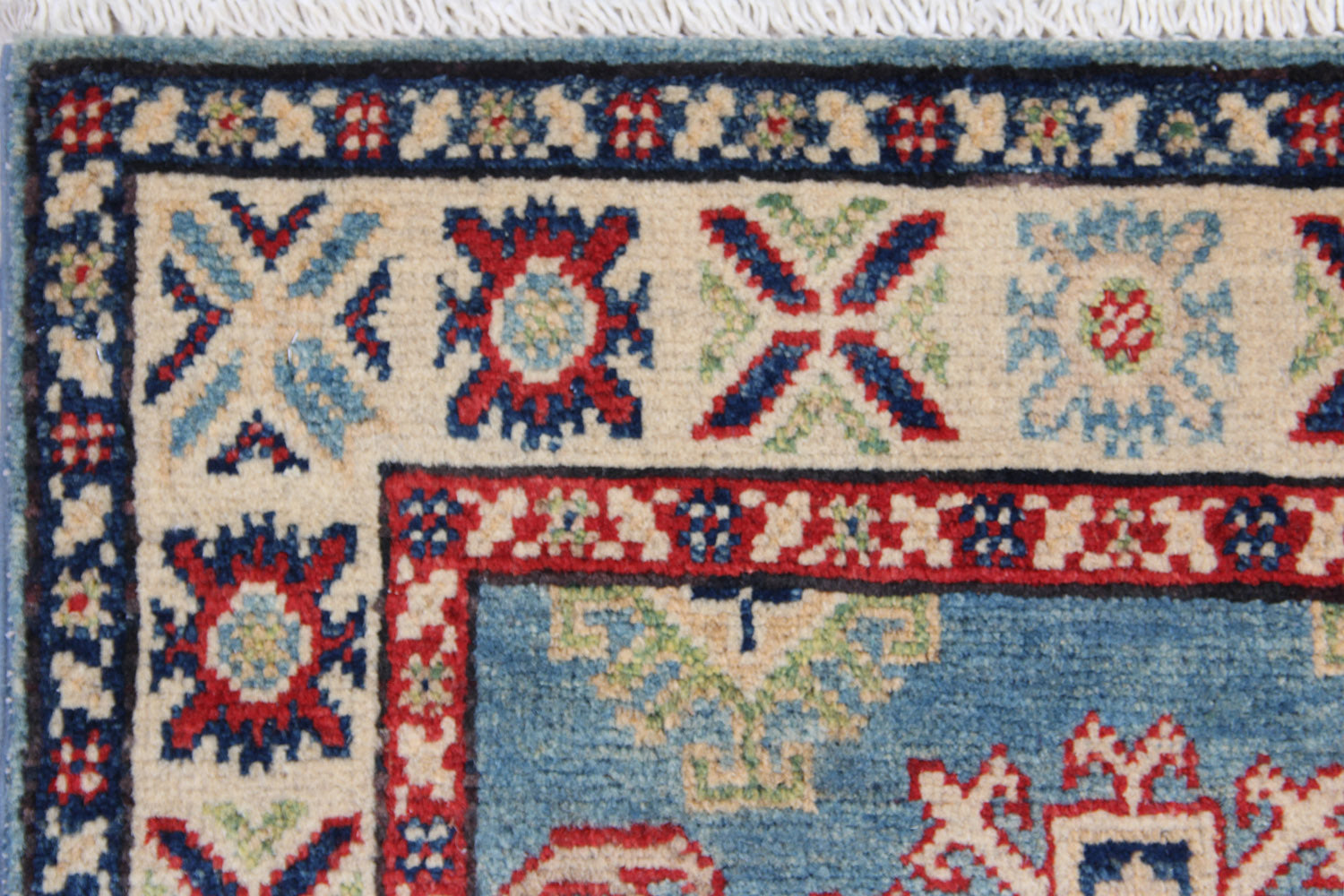 Blue Handmade KAZAK Rug Runner