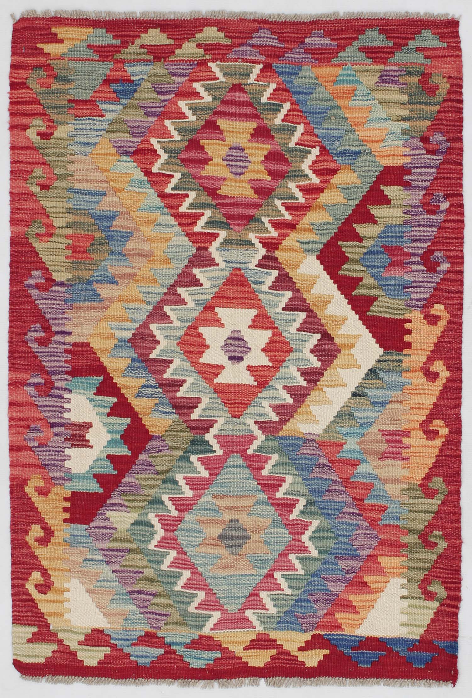 3' X 4' Multy Handmade Veggie Dye Kilim Rug Rectangular