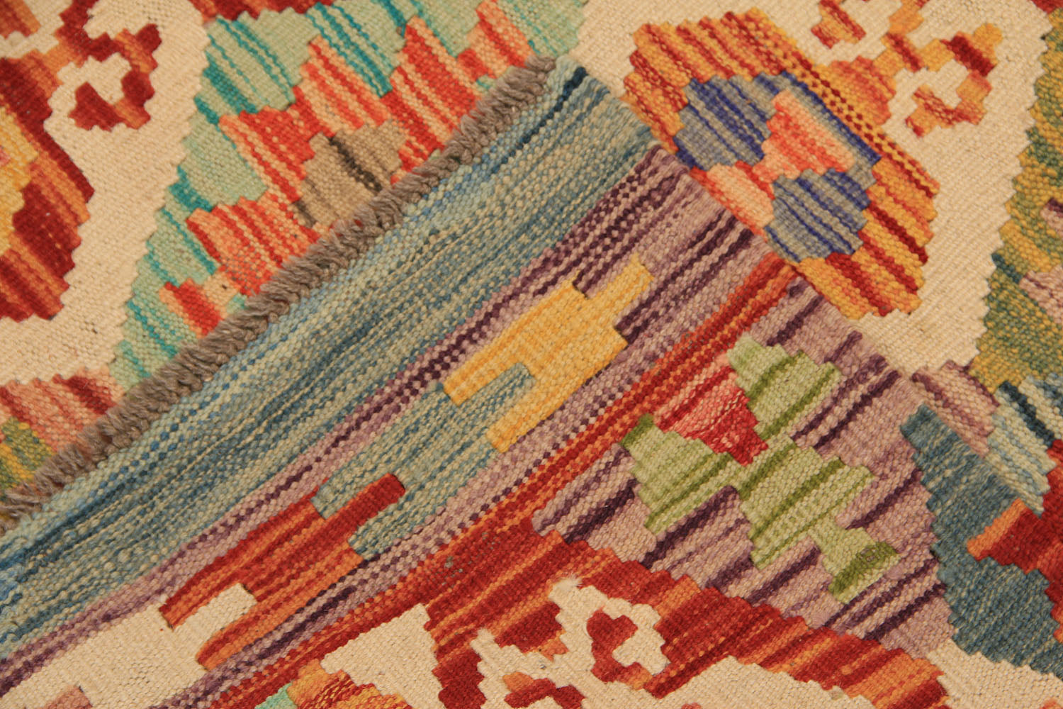 6' 6"X 10' Multy Handmade Veggie Dye Kilim Rug Rectangular