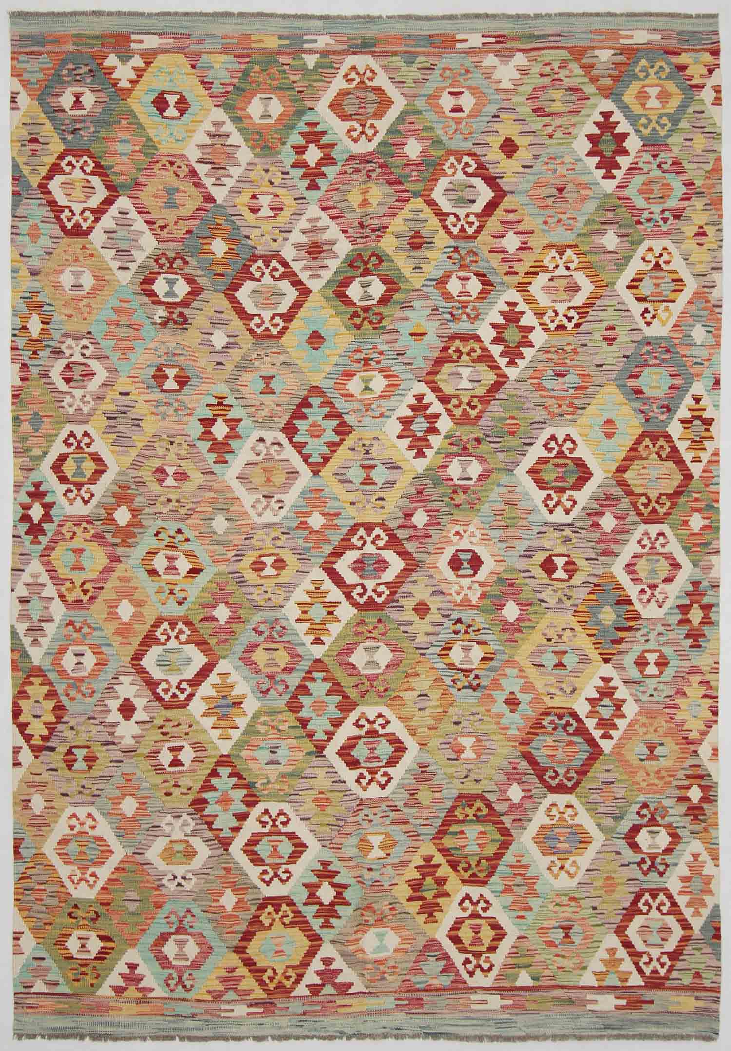 6' 6"X 10' Multy Handmade Veggie Dye Kilim Rug Rectangular