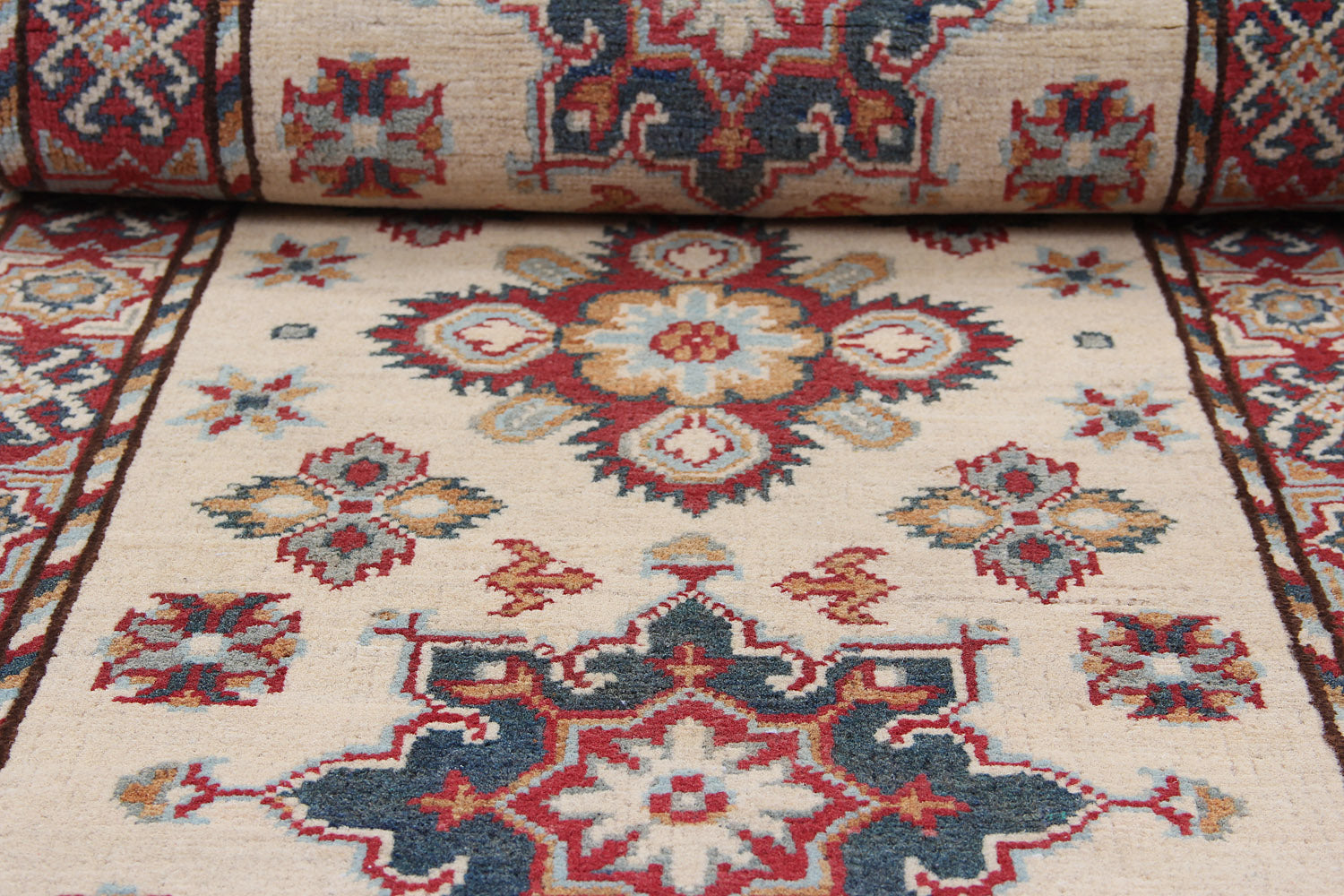 Ivory Handmade KAZAK Rug Runner
