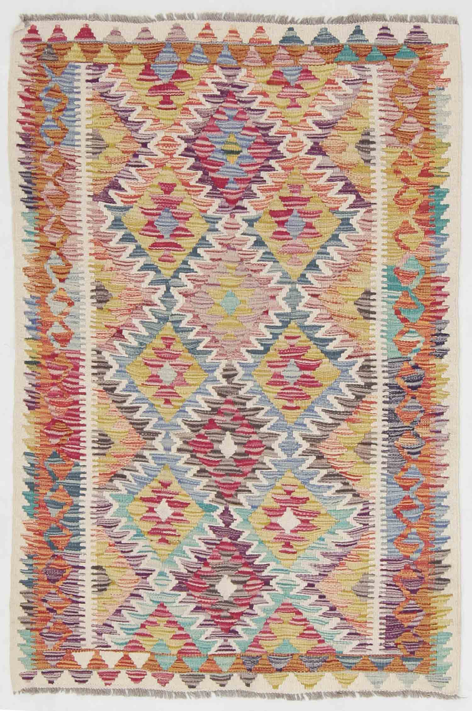 3' X 5' Multy Handmade Veggie Dye Kilim Rug Rectangular