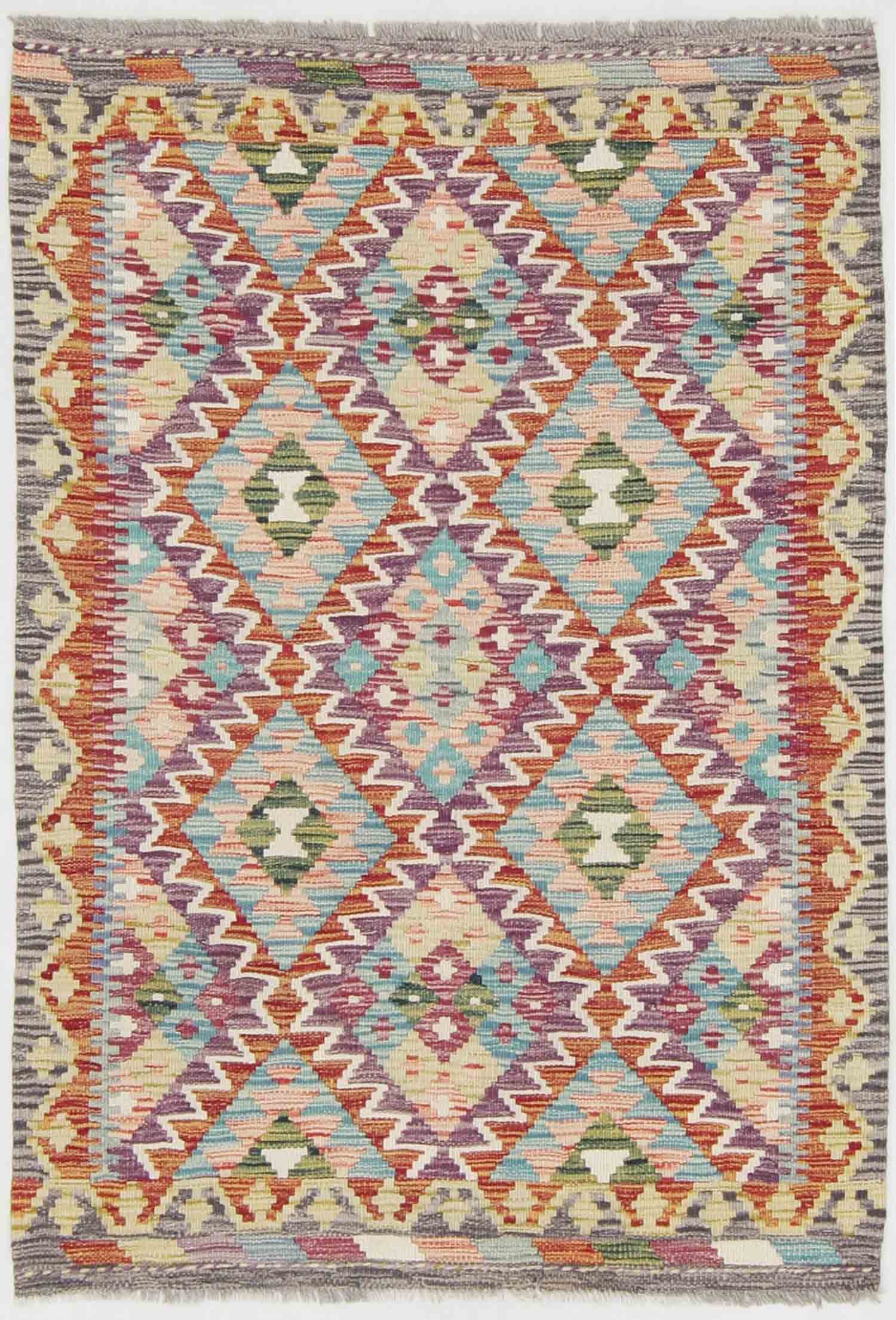 3' X 5' Multy Handmade Veggie Dye Kilim Rug Rectangular