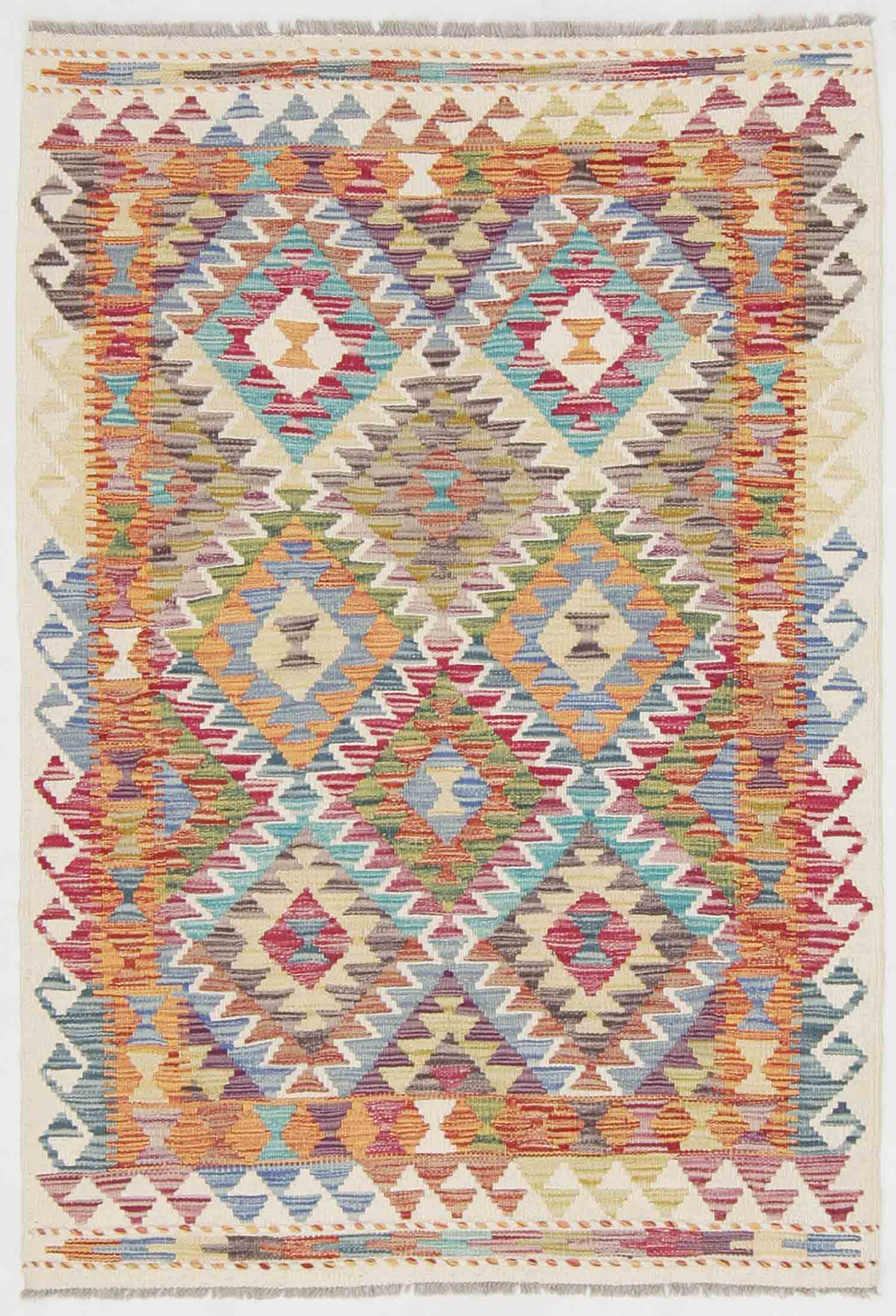 3' X 5' Multy Handmade Veggie Dye Kilim Rug Rectangular