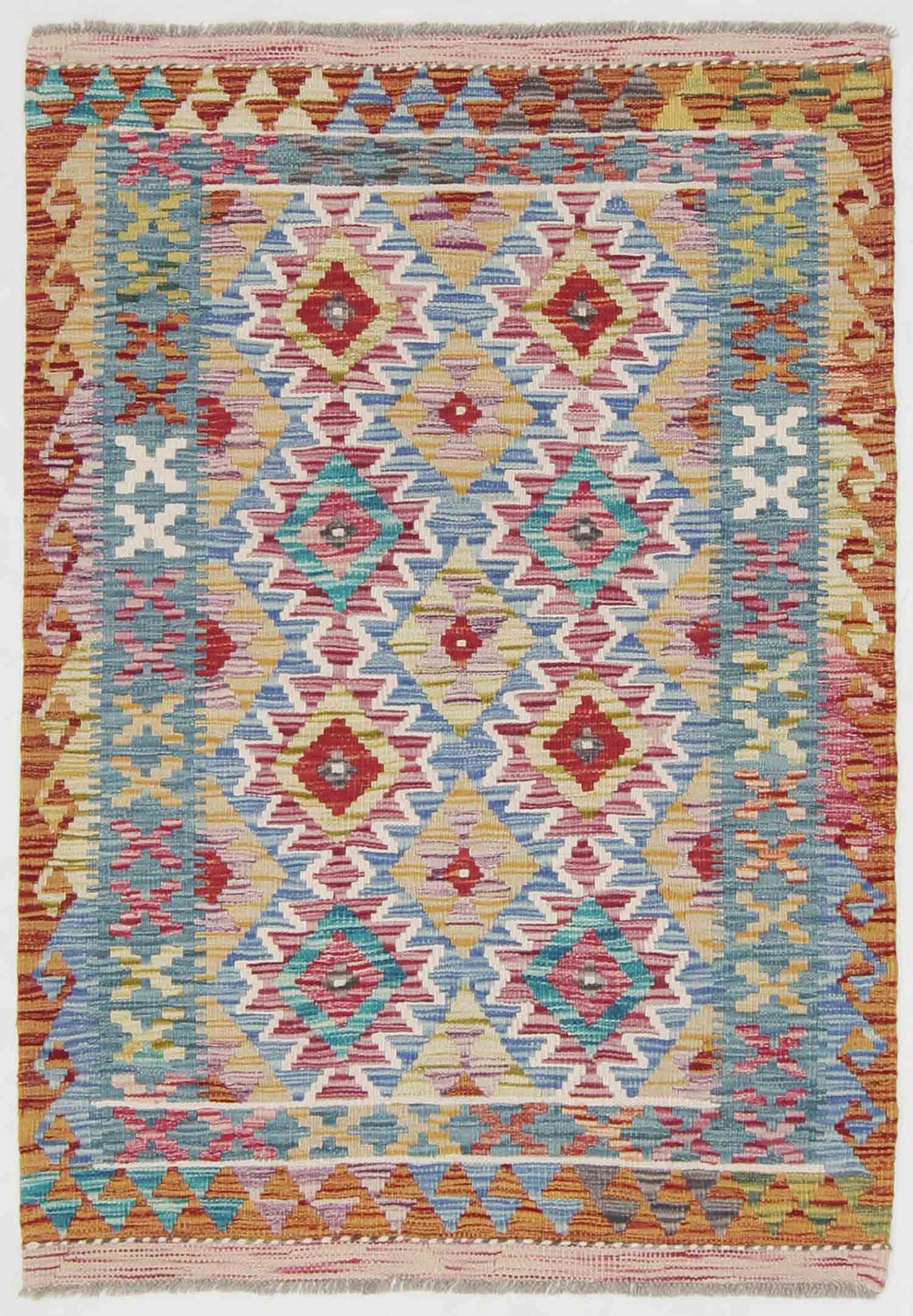 3' X 5' Multy Handmade Veggie Dye Kilim Rug Rectangular