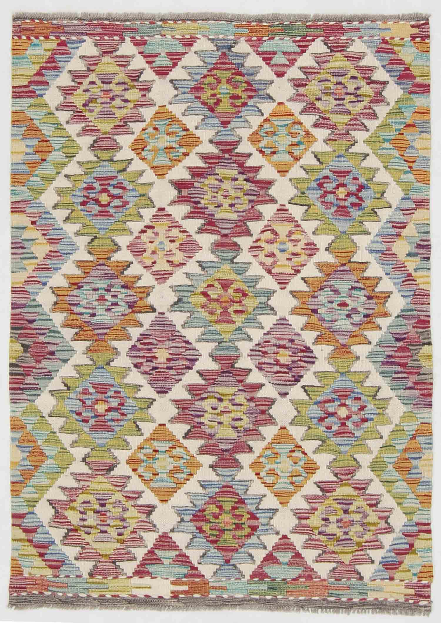3' X 5' Multy Handmade Veggie Dye Kilim Rug Rectangular