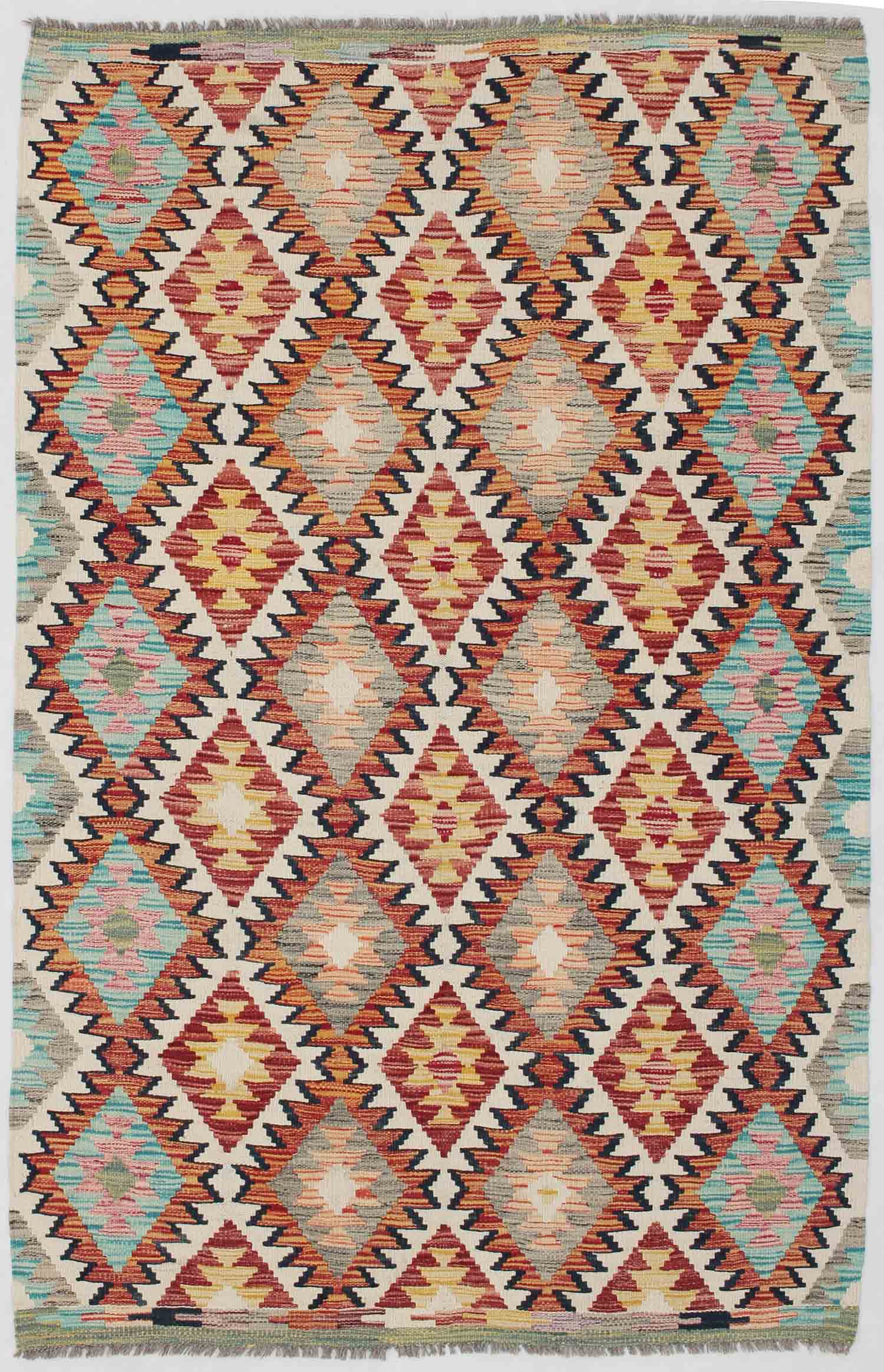 4' x 6' Multy Handmade Veggie Dye Kilim Rug Rectangular