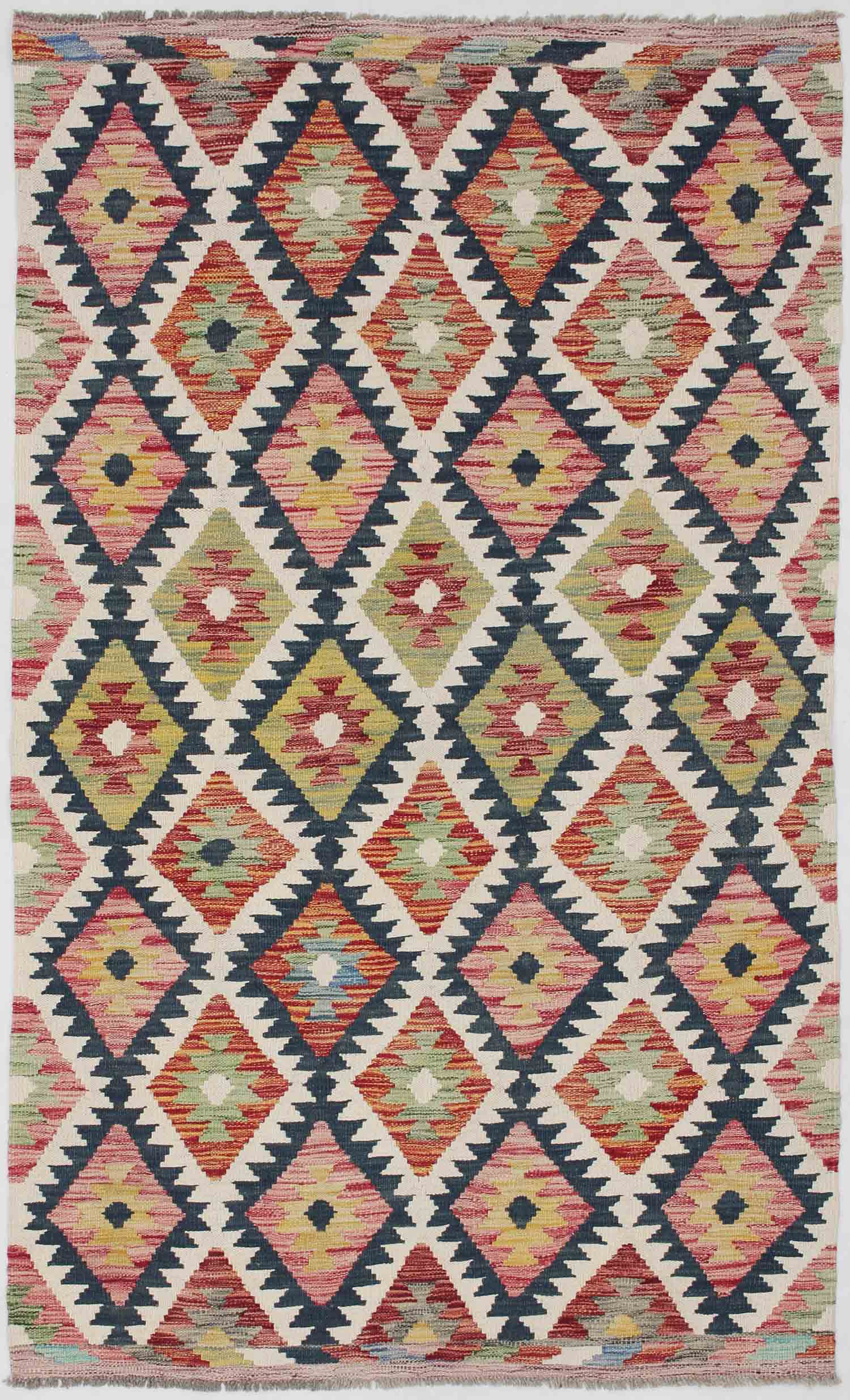 4' x 6' Multy Handmade Veggie Dye Kilim Rug Rectangular