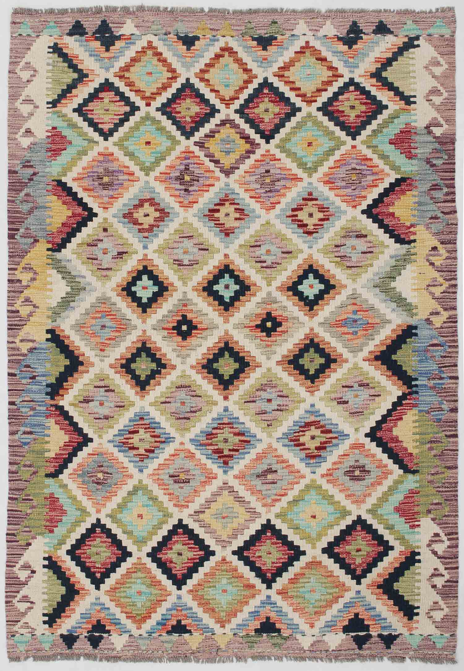 4' x 6' Multy Handmade Veggie Dye Kilim Rug Rectangular