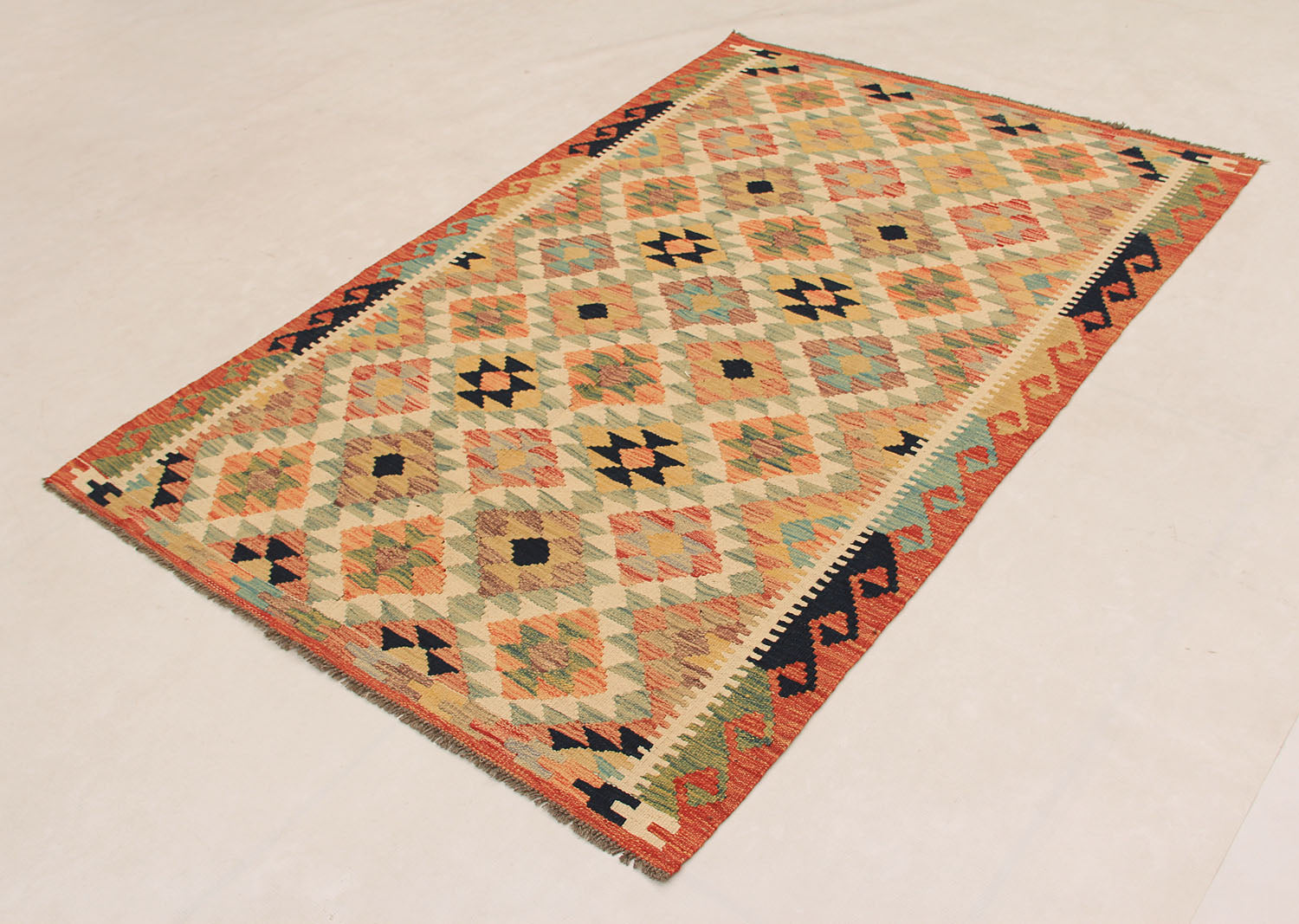 4' x 6' Multy Handmade Veggie Dye Kilim Rug Rectangular