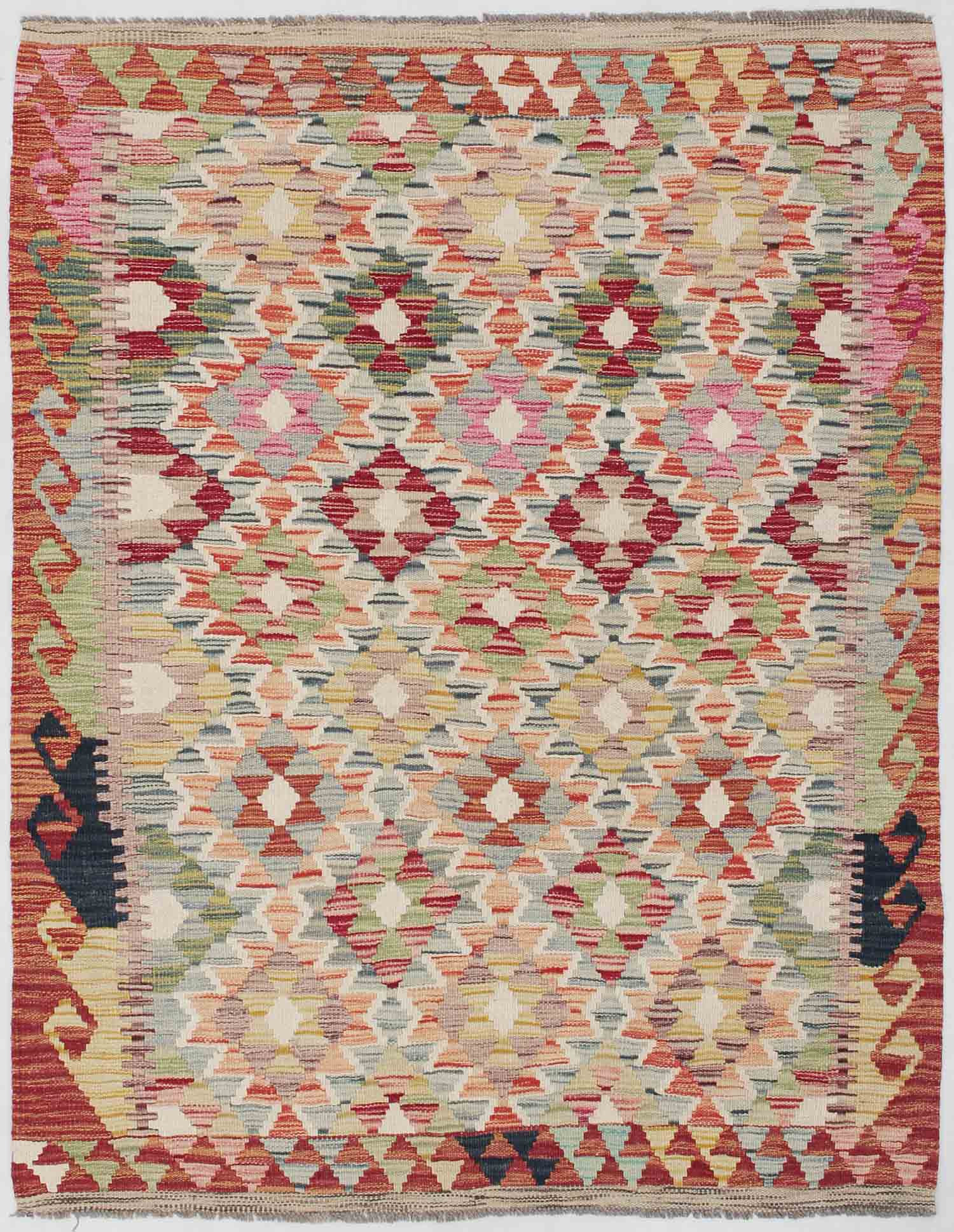 4' x 6' Multy Handmade Veggie Dye Kilim Rug Rectangular