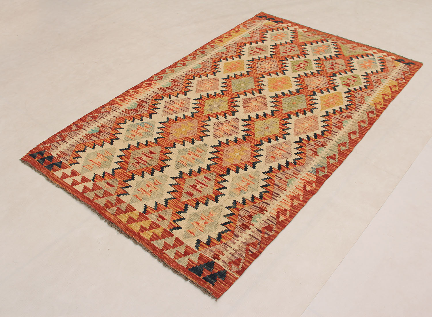 4' x 6' Multy Handmade Veggie Dye Kilim Rug Rectangular