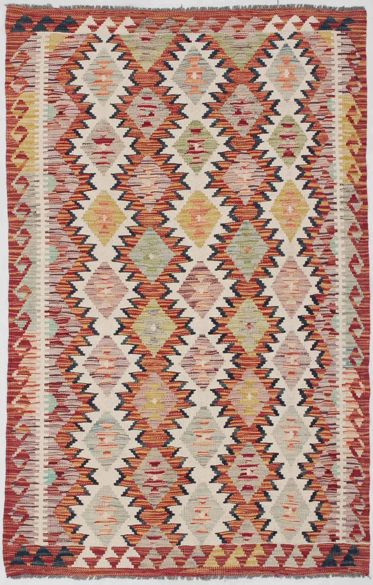 4' x 6' Multy Handmade Veggie Dye Kilim Rug Rectangular