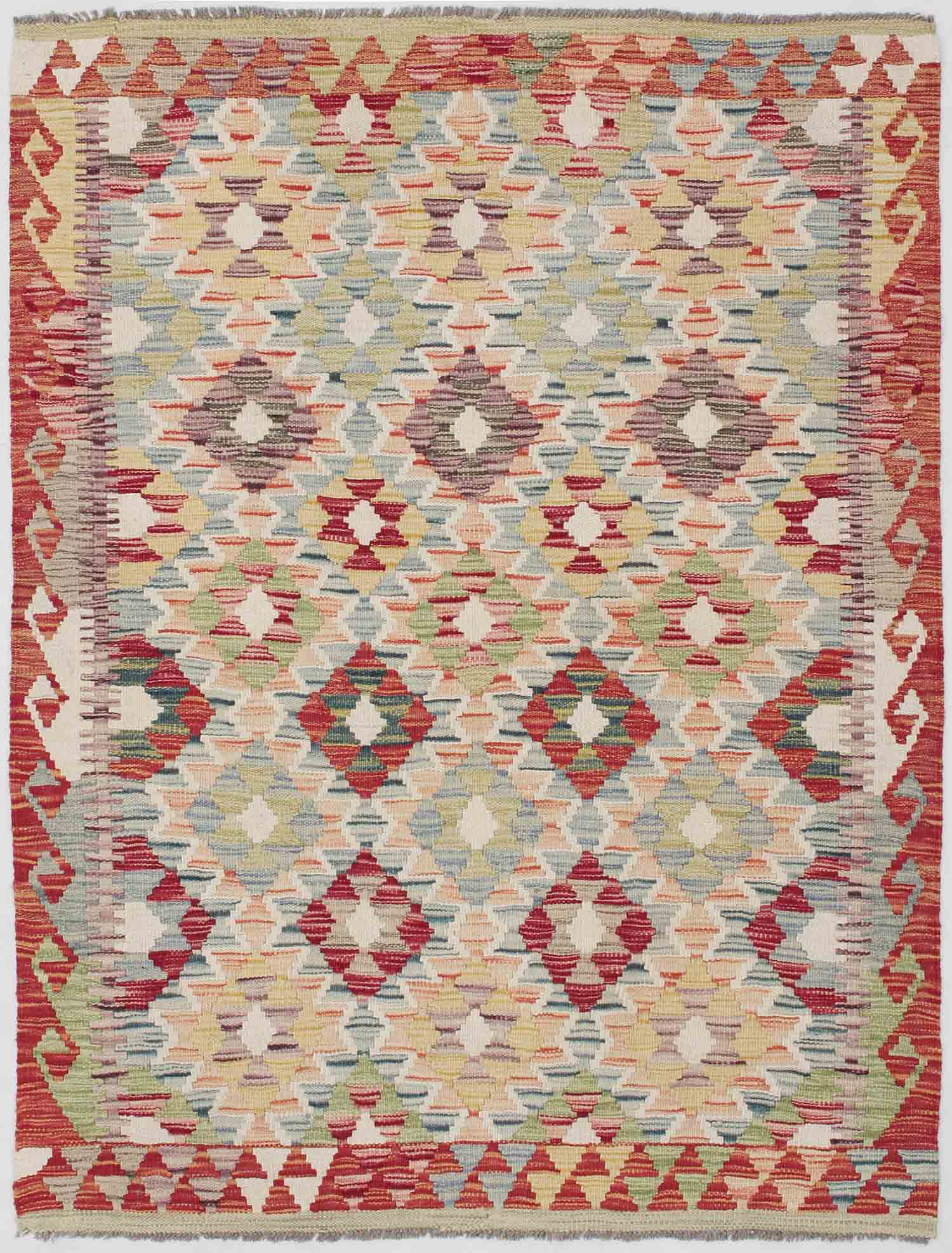 4' x 6' Multy Handmade Veggie Dye Kilim Rug Rectangular