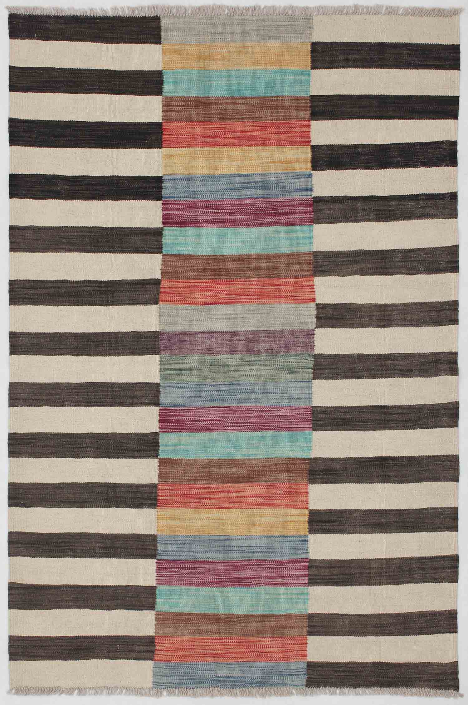4' x 6' Multy Handmade Veggie Dye Kilim Rug Rectangular