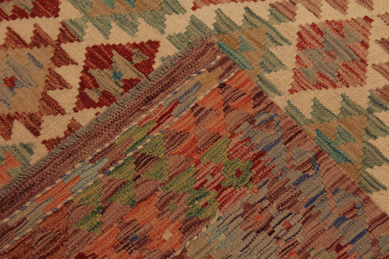 4' 6" x 6' 6 Multy Handmade Veggie Dye Kilim Rug Rectangular
