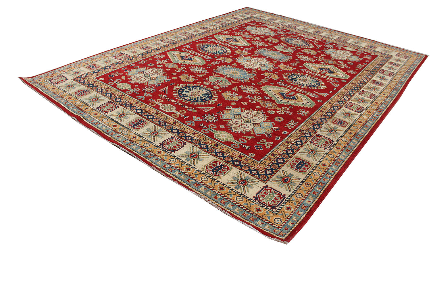 9' x 12' Red Handmade KAZAK Rug Rectangular
