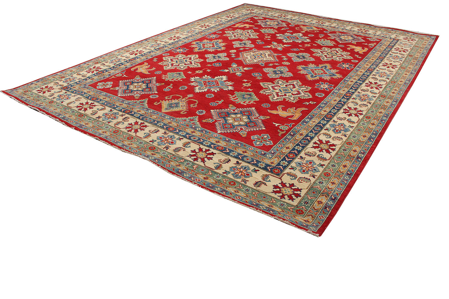 10' X 13' Red Handmade KAZAK Rug Rectangular