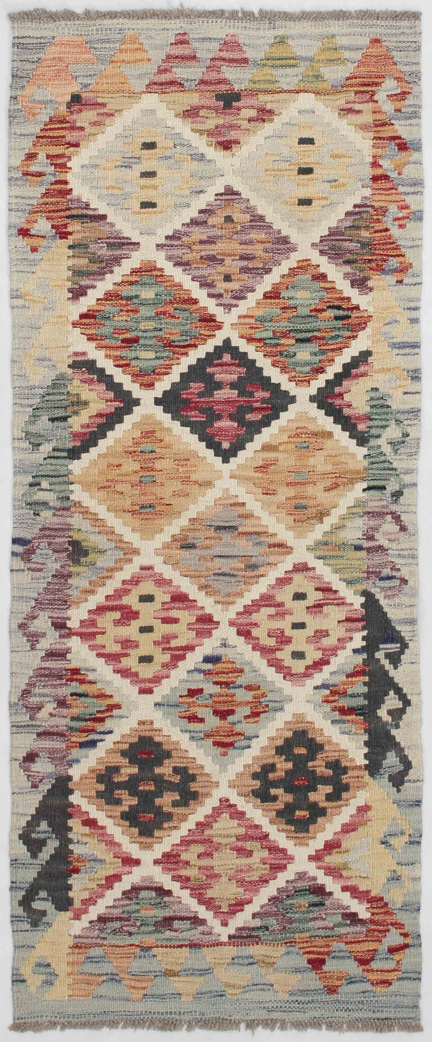 2' X 5' Multy Handmade Veggie Dye Kilim Rug Rectangular